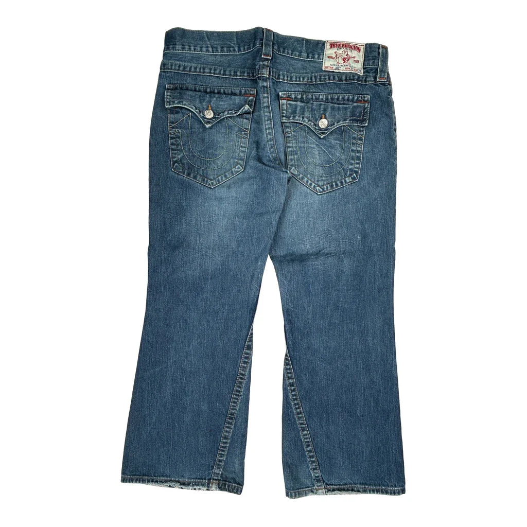 True Religion Boot Cut Jeans - 38W 29L Blue Denim Refurbished - Thrifted (note: this is a term often used to describe second- refurbished available on Cerqular