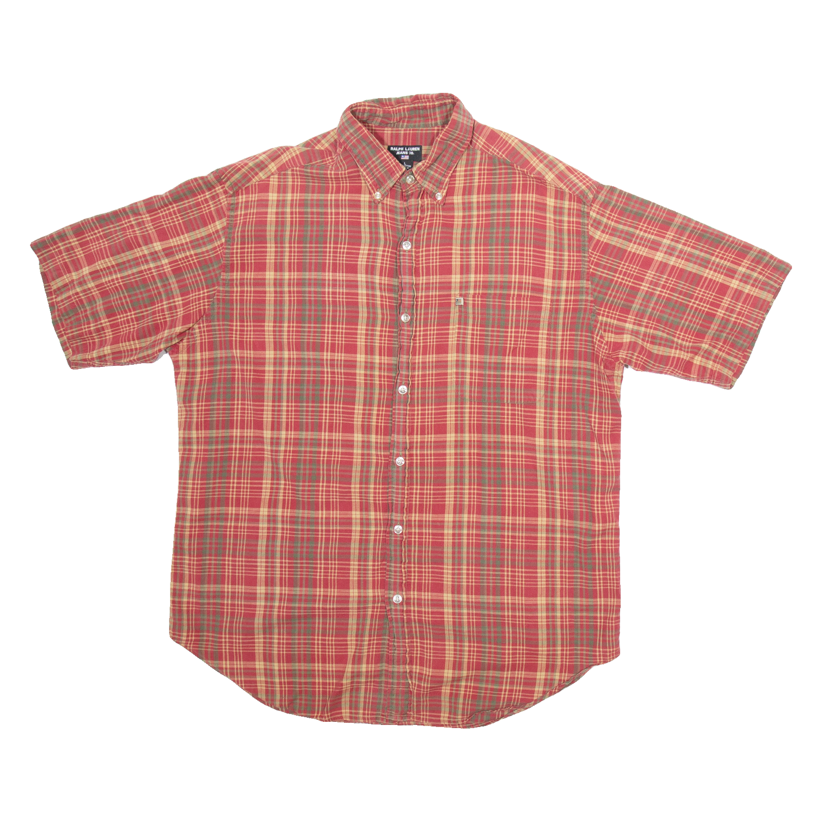 RALPH LAUREN Mens Shirt Red Check L Refurbished - N/A refurbished available on Cerqular