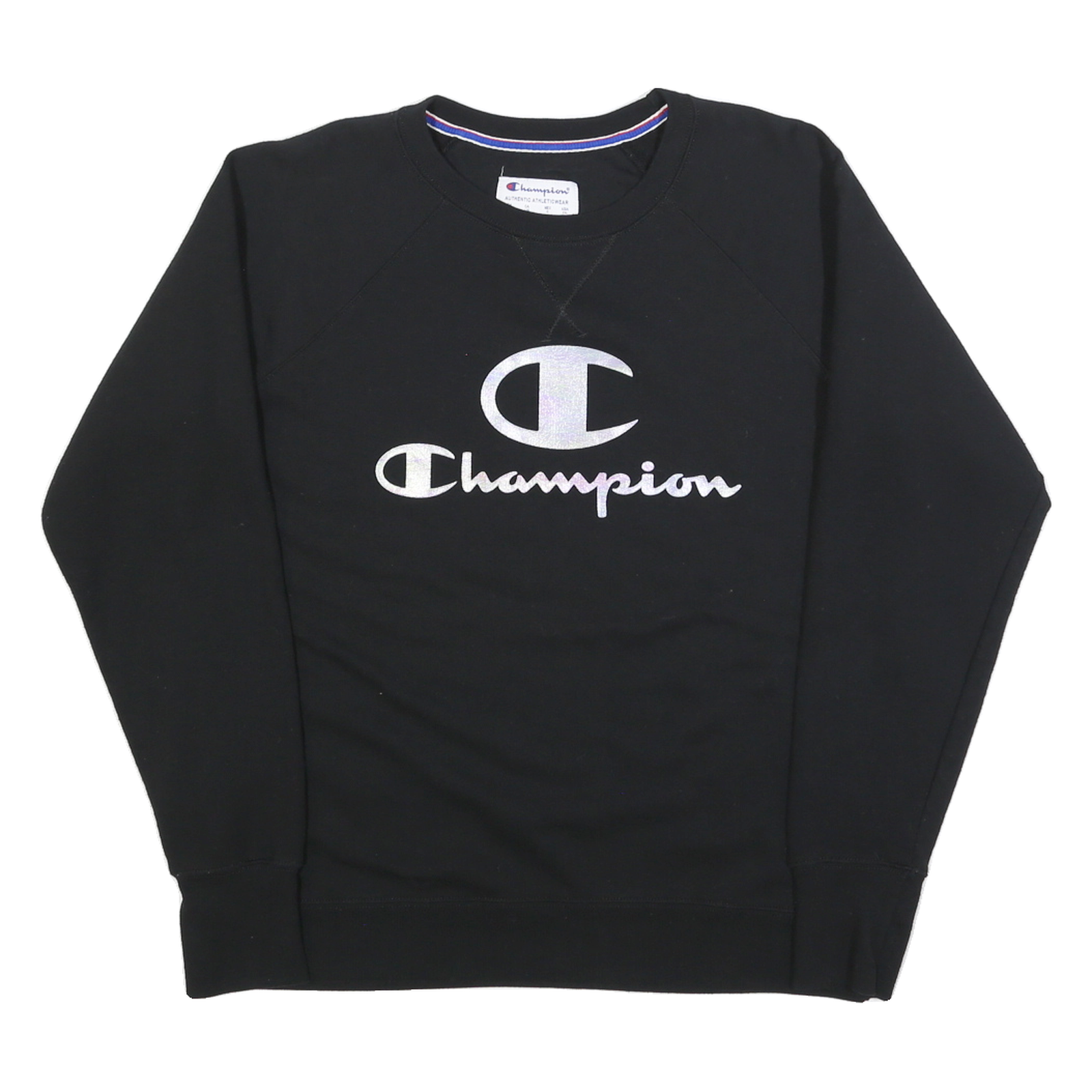 Buy CHAMPION Womens Black Cotton Blend Crew Neck L Sweatshirt Logo Print Casual Refurbished - $24.69 CHAMPION Womens Black Cotton Blend Crew Neck L Sweatshirt Logo Print Casual Refurbished - N/A refurbished available on Cerqular
