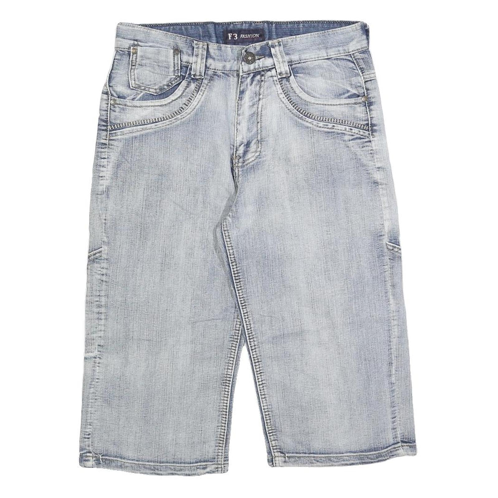 F3 JEANS Mens Denim Blue Casual Shorts M W30 Cotton Blend Comfortable Fit Refurbished - N/A refurbished available on Cerqular