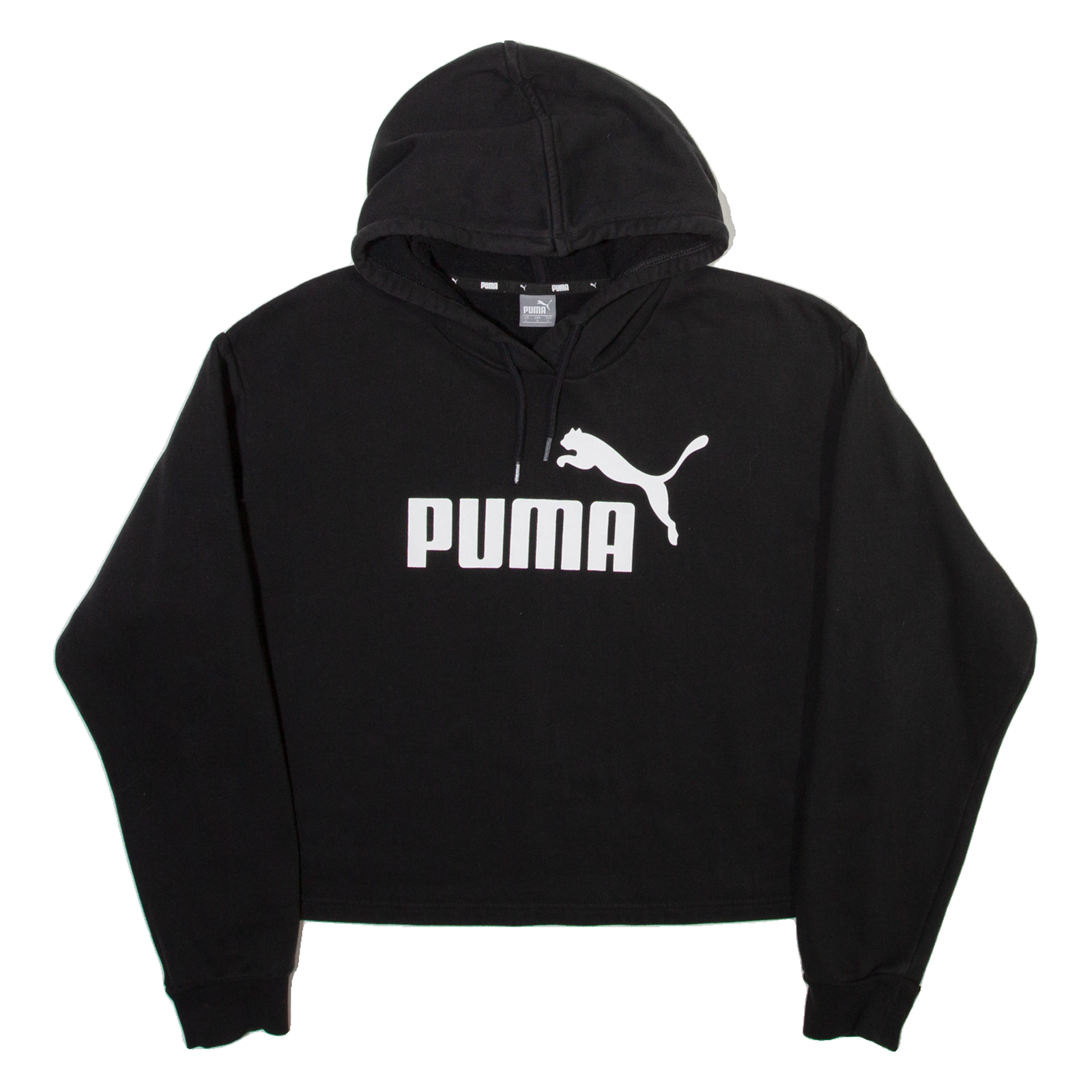 PUMA Cropped Womens Black Hoodie L Refurbished - N/A refurbished available on Cerqular