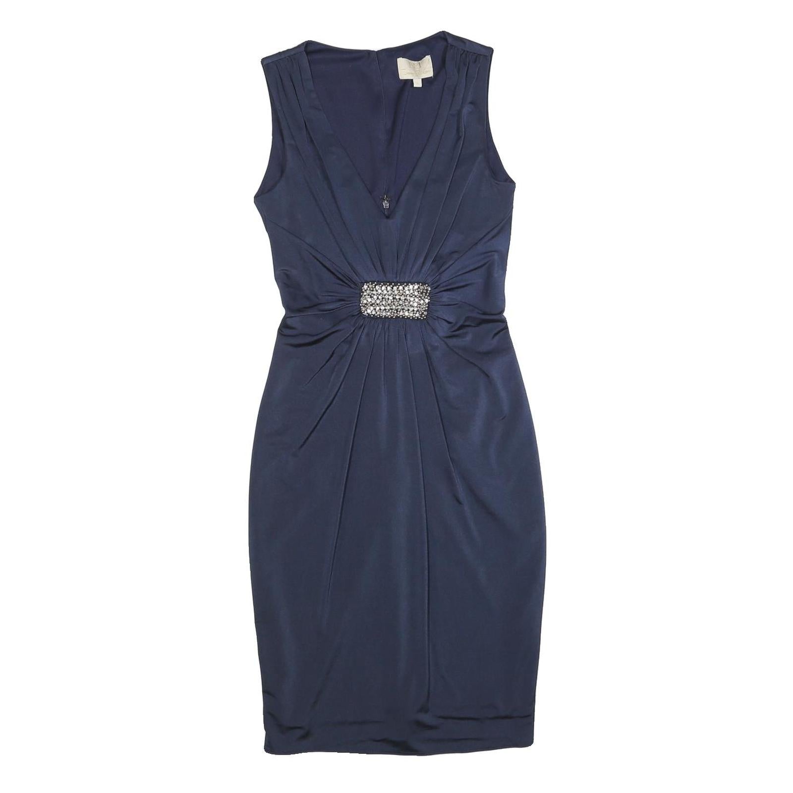 JENNY PACKHAM Womens Navy Blue Sleeveless Sheath Polyester Blend Dress UK 6 Refurbished - N/A refurbished available on Cerqular