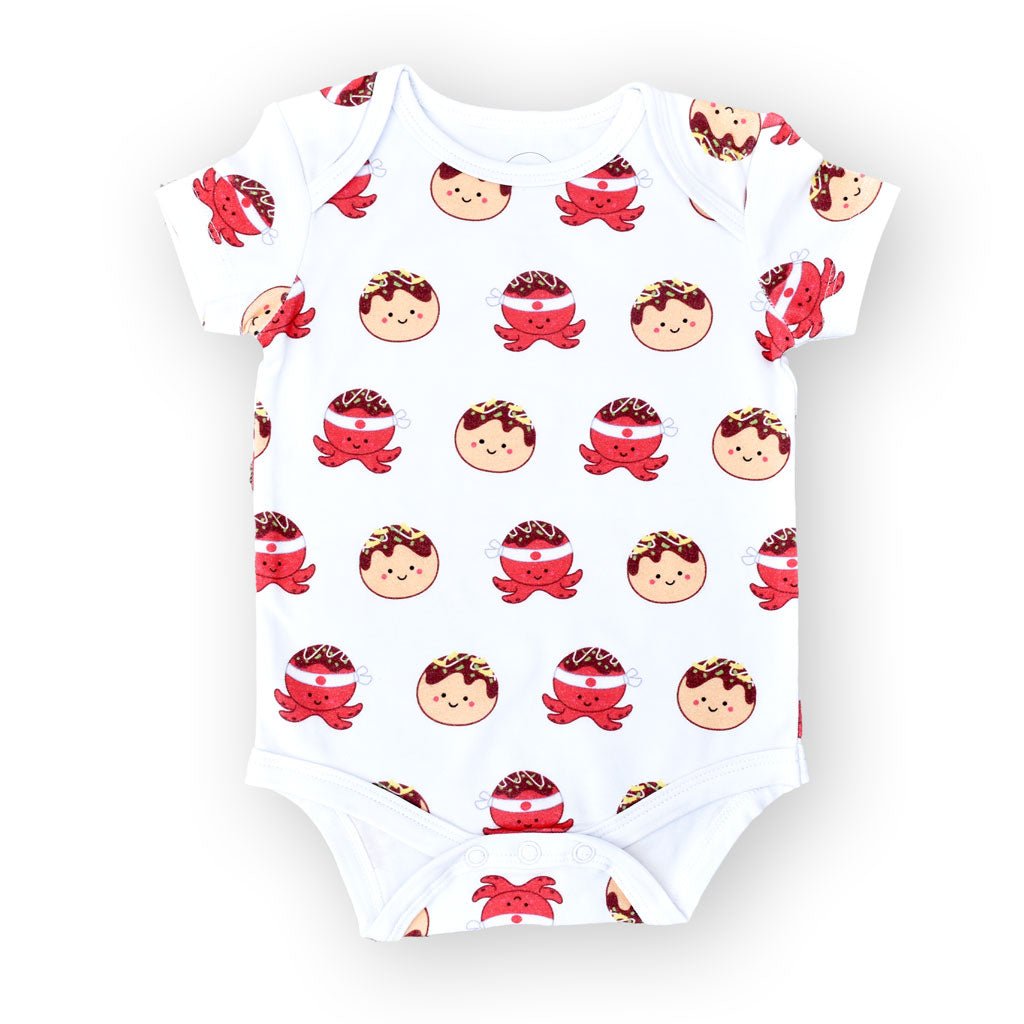 Organic Cotton Baby Onesie - Takoyaki | Size: 3 - 6M Refurbished - The Wee Bean refurbished available on Cerqular