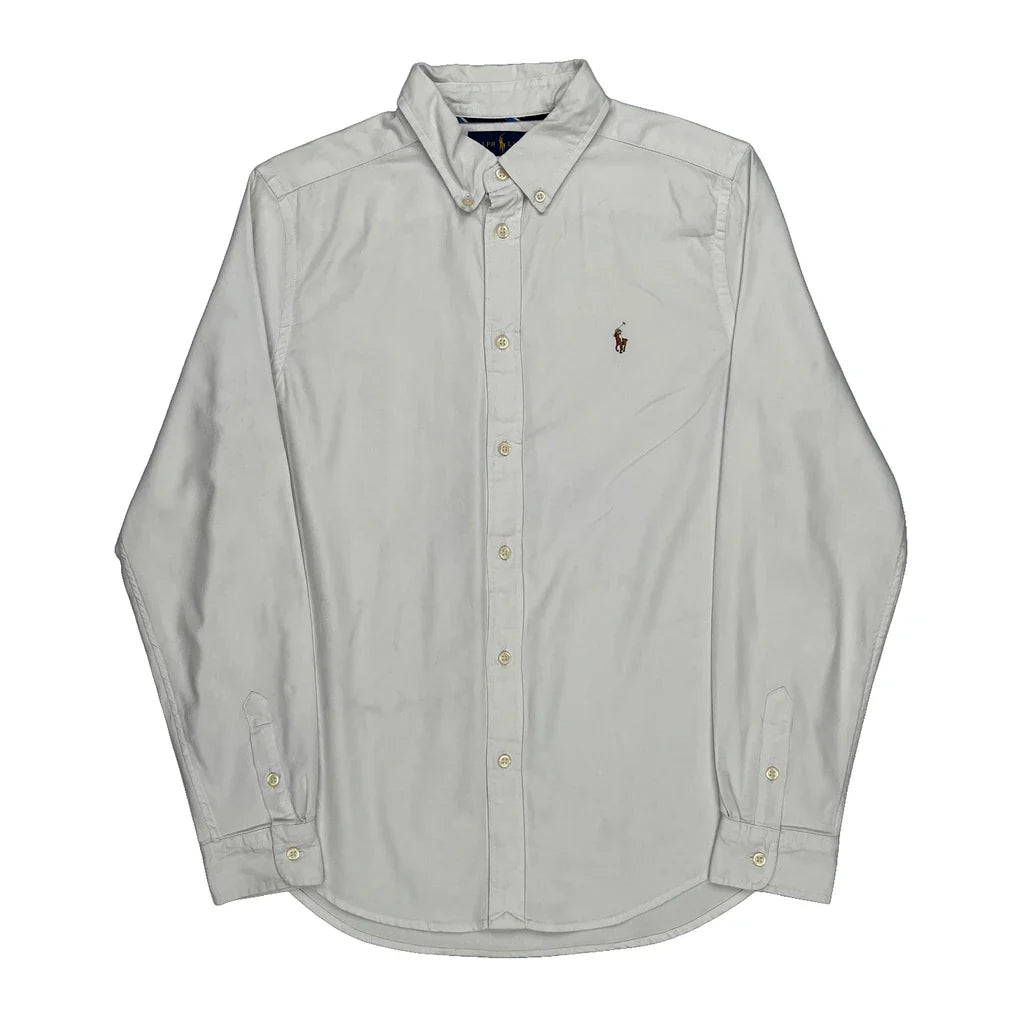 Age 14 Ralph Lauren Shirt - XL White Cotton Refurbished - Thrifted (note: this is a term often used to describe second- refurbished available on Cerqular