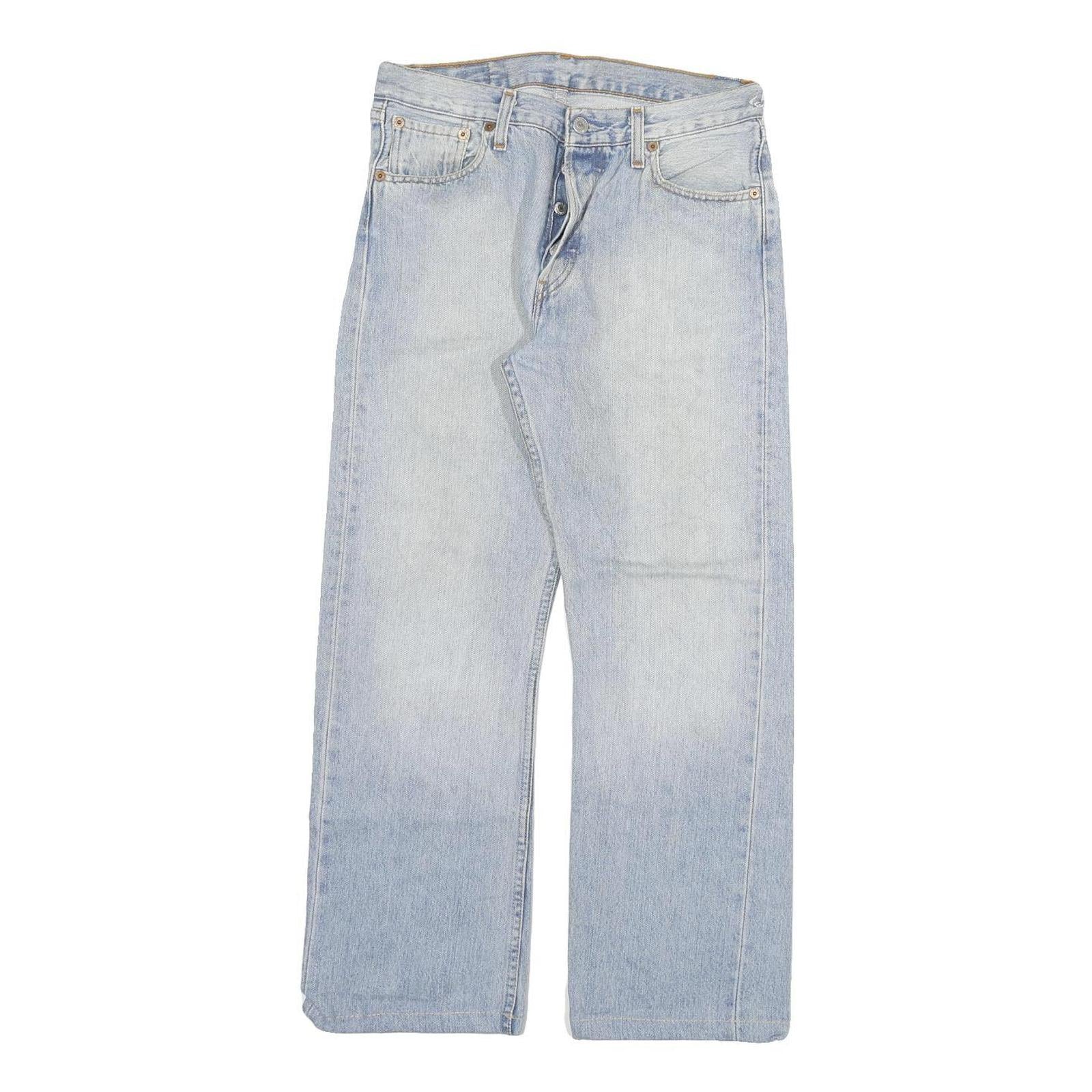LEVI'S 501 Mens Jeans Blue Regular Straight Denim Light W28 L27 Classic Button Refurbished - N/A refurbished available on Cerqular
