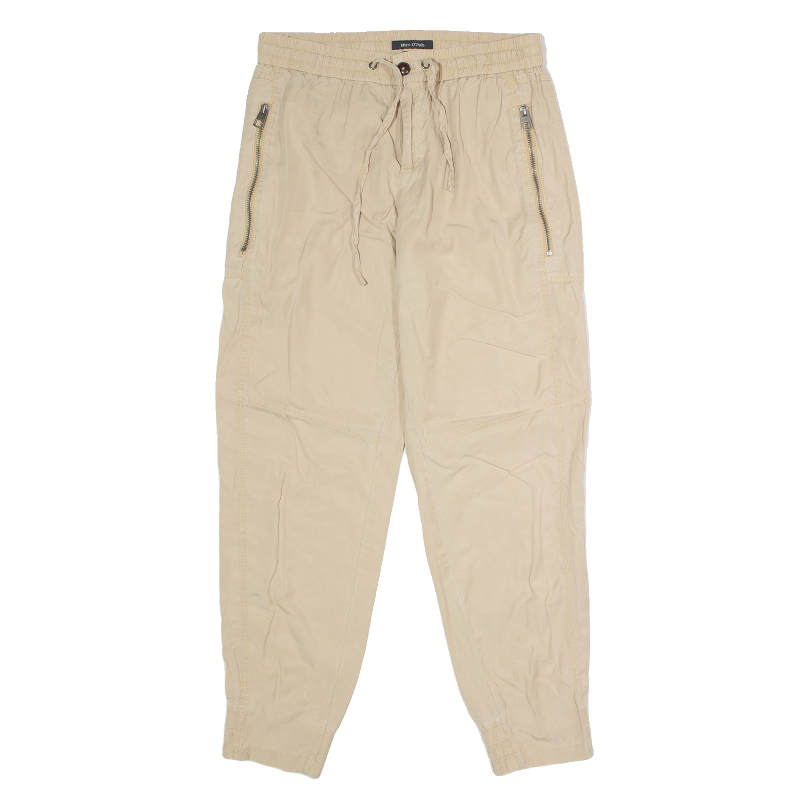 MARC O'POLO Cuffed Mens Trousers Beige Regular Tapered W28 L28 Refurbished - N/A refurbished available on Cerqular