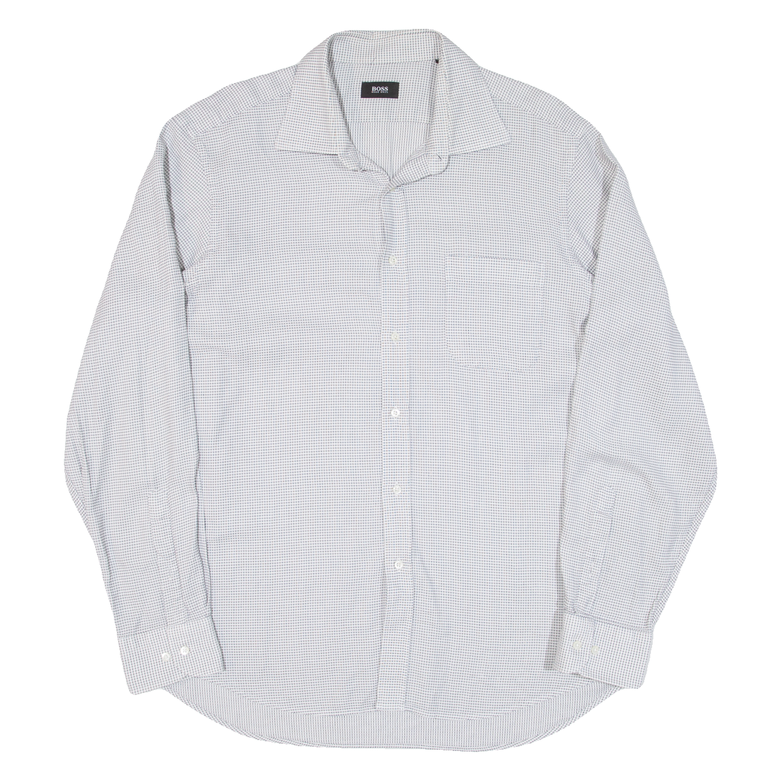 BOSS Mens Plain Shirt Grey Long Sleeve L Refurbished - N/A refurbished available on Cerqular