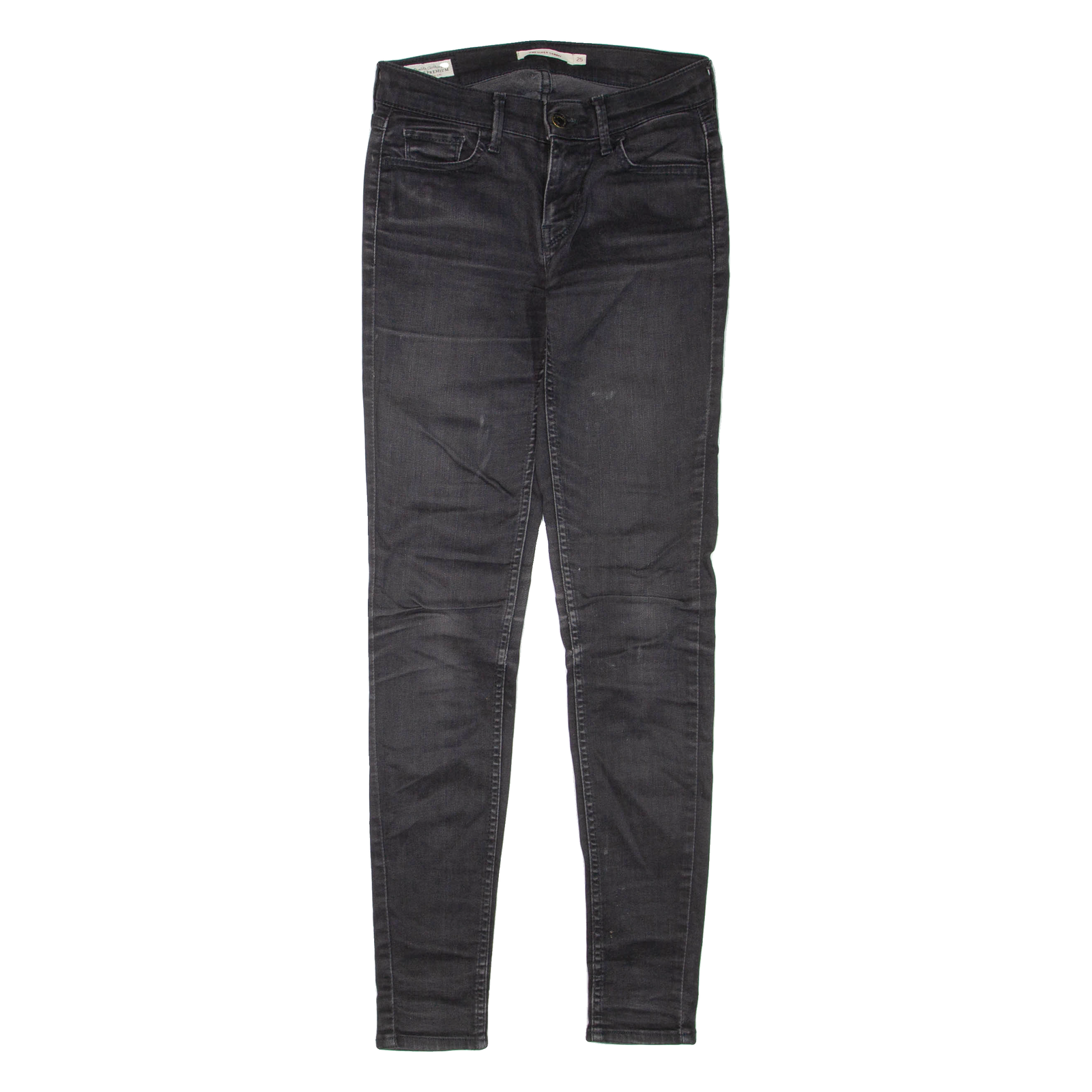 LEVI'S 710 Womens Jeans Black Regular Skinny W25 L30 Refurbished - N/A refurbished available on Cerqular