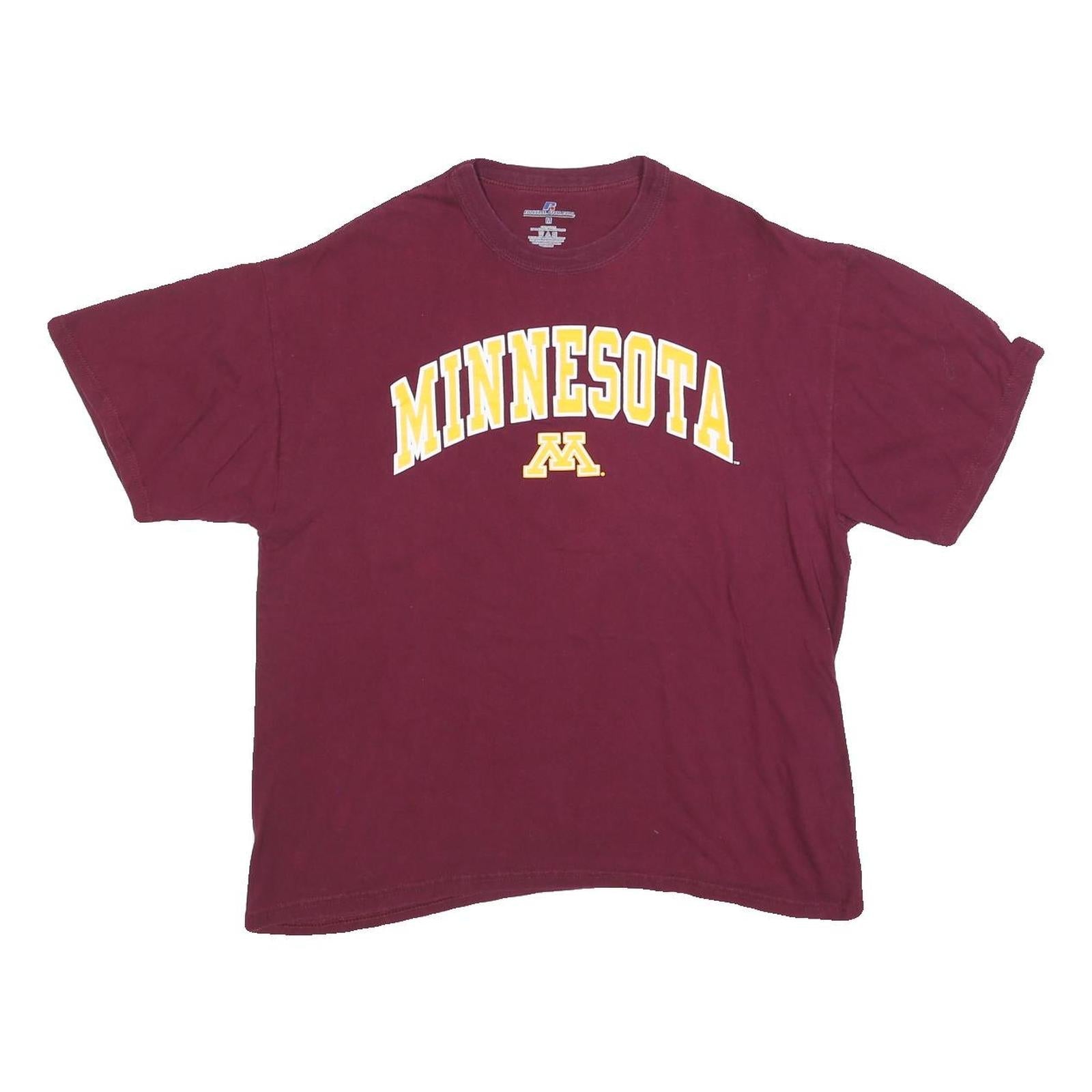 RUSSELL ATHLETIC Womens Maroon Minnesota Graphic T-Shirt M Short Sleeve Crew Refurbished - N/A refurbished available on Cerqular