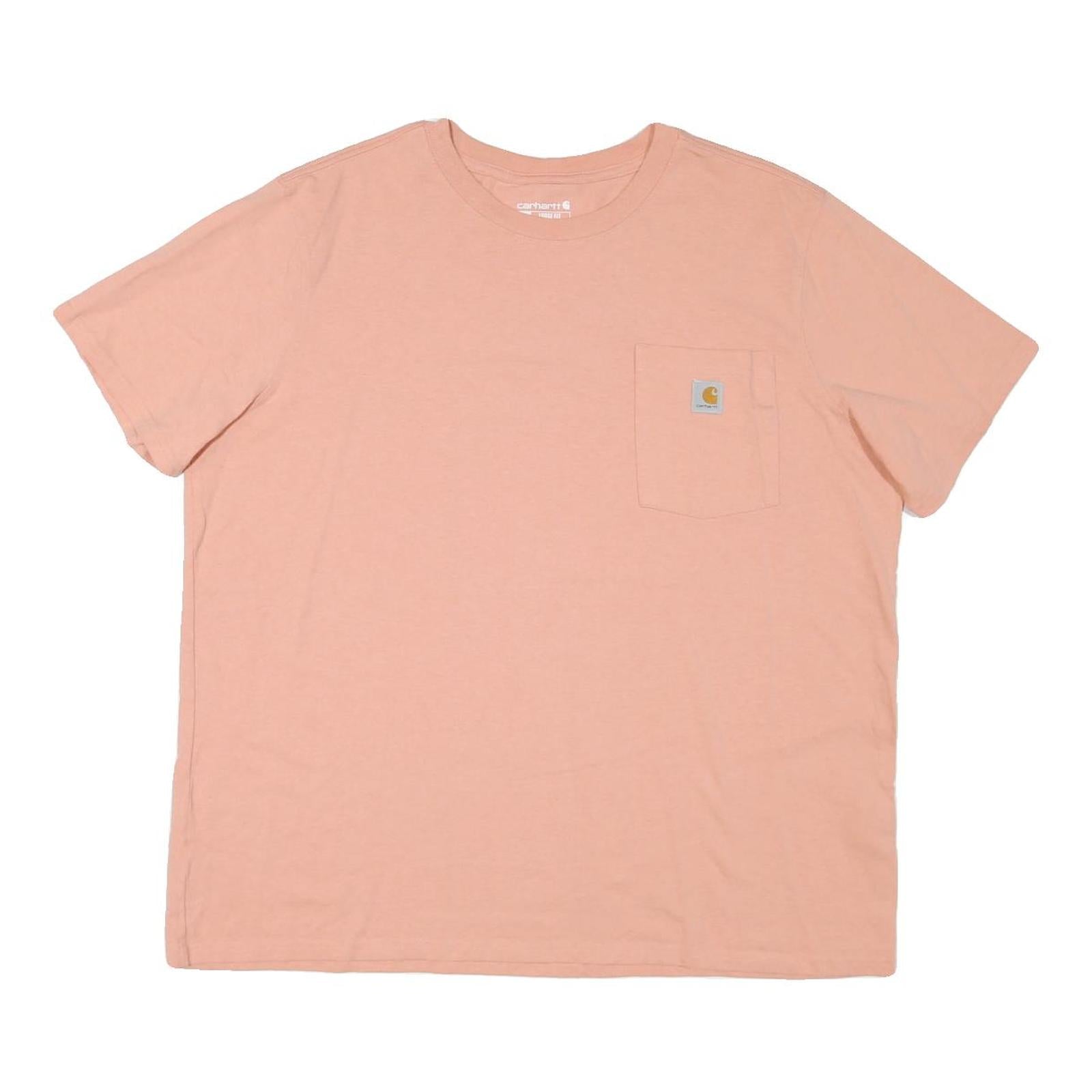 CARHARTT Womens Pink T-Shirt 2XL Short Sleeve Crew Neck Pocket Logo Cotton Blend Refurbished - N/A refurbished available on Cerqular