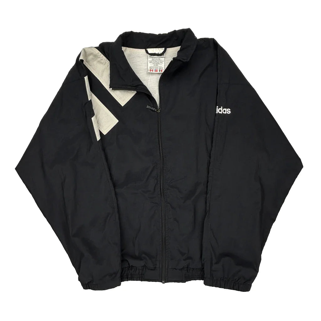 Mac Rugby Adidas Windbreaker - Large Black Nylon Refurbished - Thrifted (note: this is a term often used to describe second- refurbished available on Cerqular