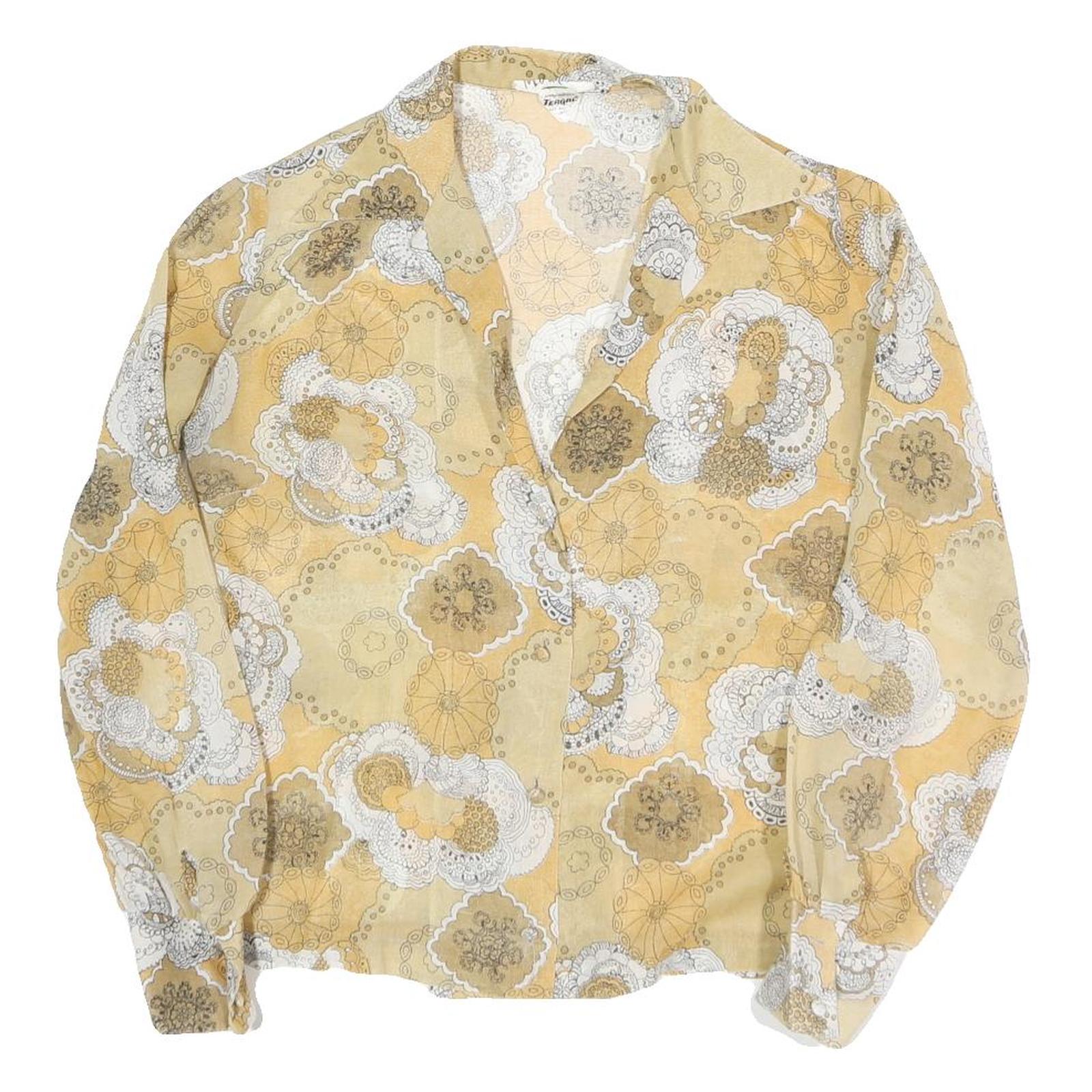 Buy MULIN Womens Beige White Printed Shirt Long Sleeve Collar M Cotton Blend Casual Refurbished - $18.19 MULIN Womens Beige White Printed Shirt Long Sleeve Collar M Cotton Blend Casual Refurbished - N/A refurbished available on Cerqular
