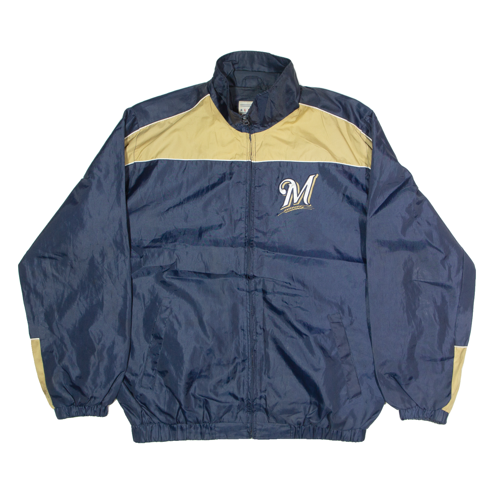 MLB Milwaukee Brewers Mens Jacket Blue USA L Refurbished - N/A refurbished available on Cerqular
