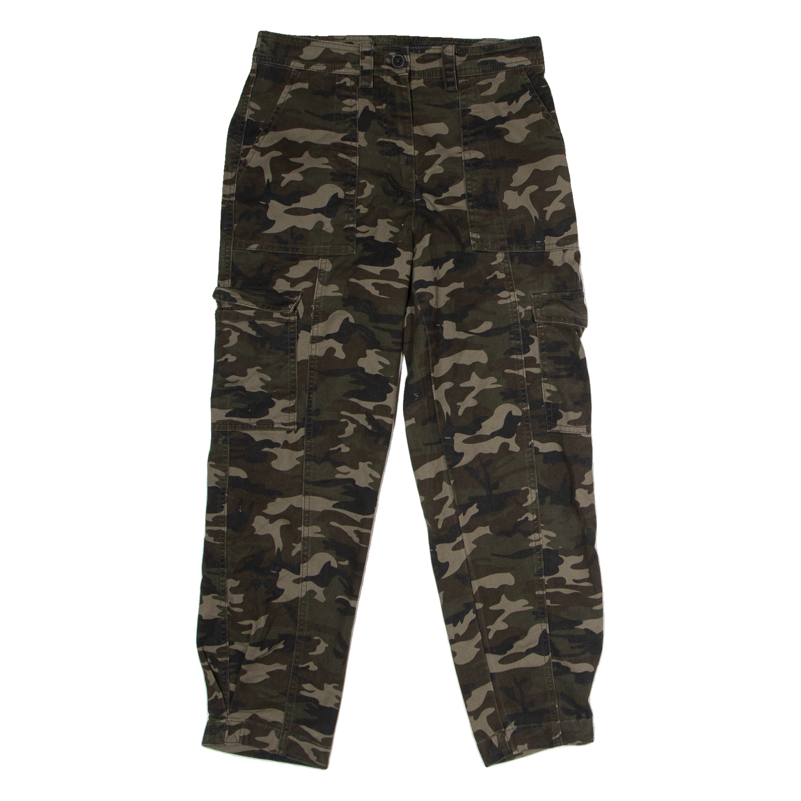 AMISU Camouflage Cargo Womens Twill Trousers Green Regular Straight W30 L26 Refurbished - N/A refurbished available on Cerqular