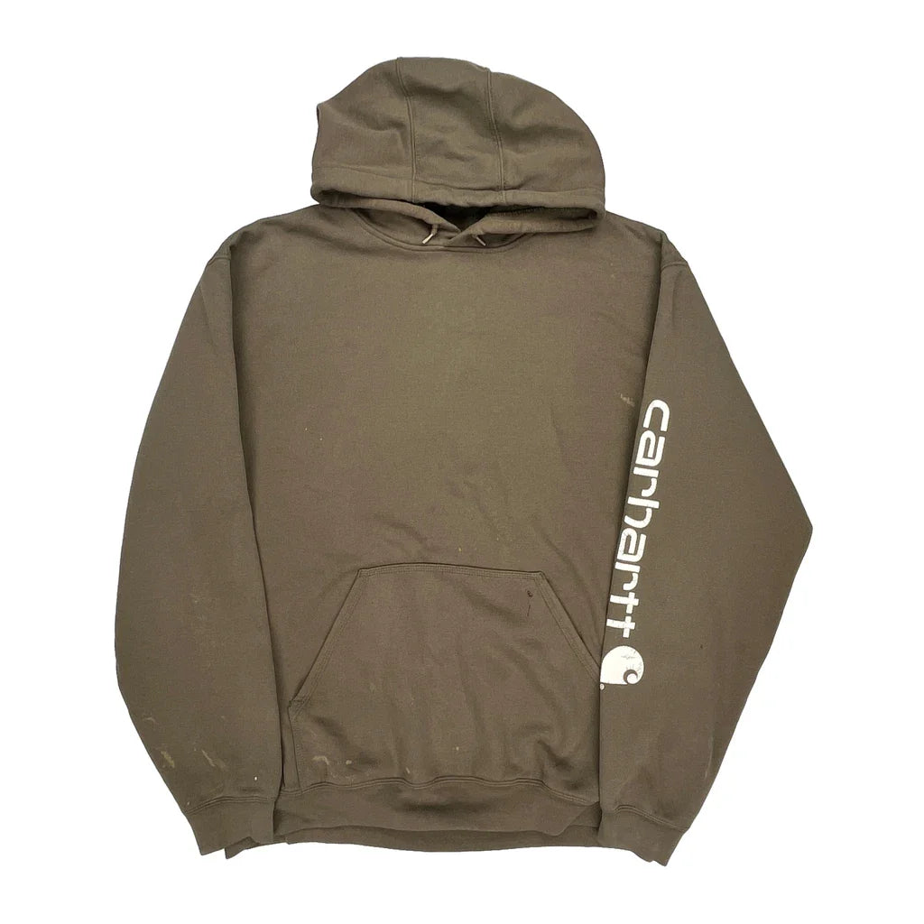 Carhartt Tall Hoodie - XL Brown Cotton Refurbished - Thrifted (note: this is a term often used to describe second- refurbished available on Cerqular