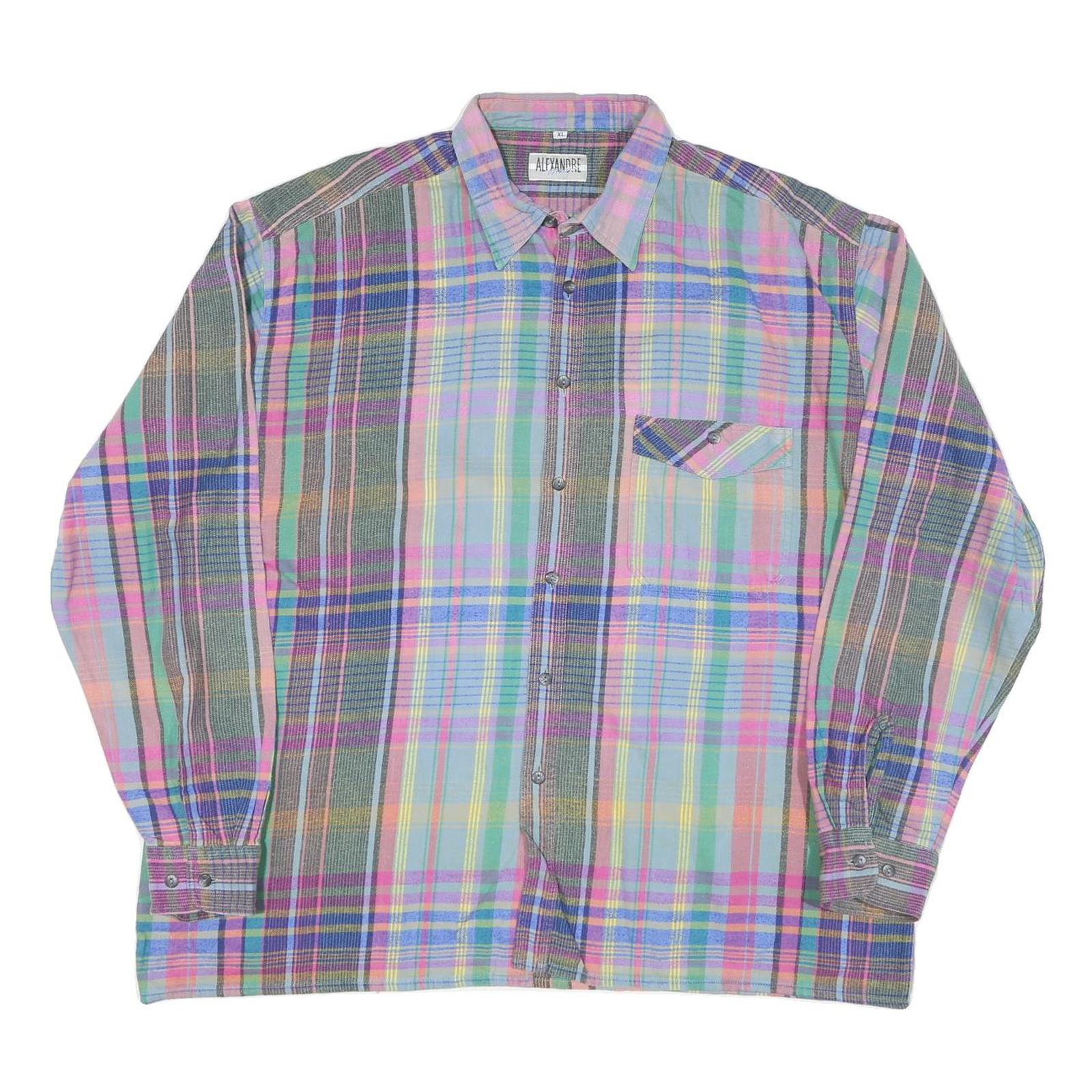 Buy Mens Pastel Green & Pink Check Shirt XL Cotton Casual Long Sleeve Button Refurbished - $19.49 Mens Pastel Green & Pink Check Shirt XL Cotton Casual Long Sleeve Button Refurbished - N/A refurbished available on Cerqular