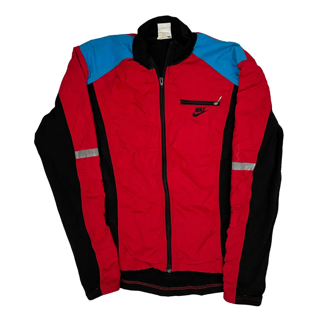 Made In USA Nike Track Jacket - Medium Black Polyester Refurbished - Thrifted (note: this is a term often used to describe second- refurbished available on Cerqular