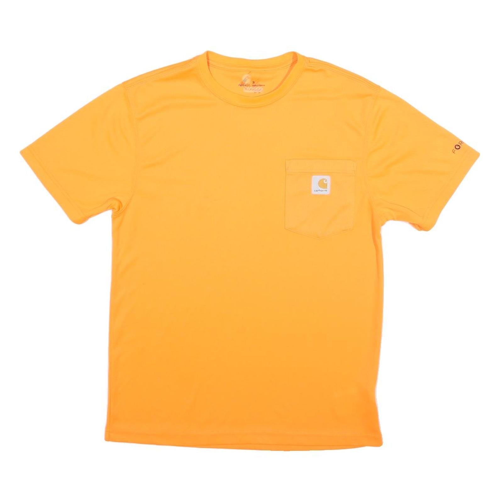 CARHARTT Mens Orange Pocket T-Shirt S Short Sleeve Crew Neck Logo Workwear Refurbished - N/A refurbished available on Cerqular