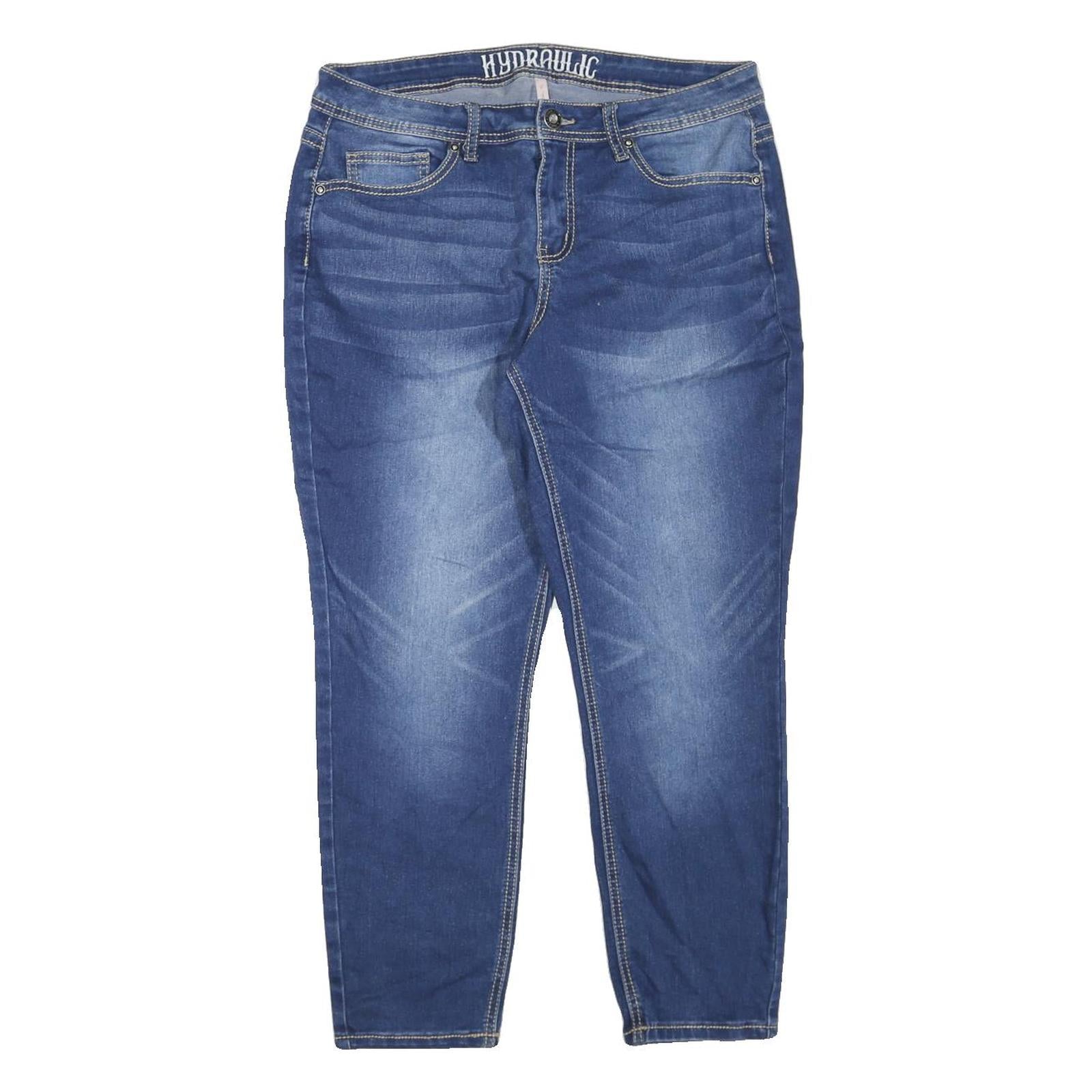 HYDRAULIC Womens Regular Blue Skinny Denim Medium W34 L27 Embroidered Pockets Refurbished - N/A refurbished available on Cerqular