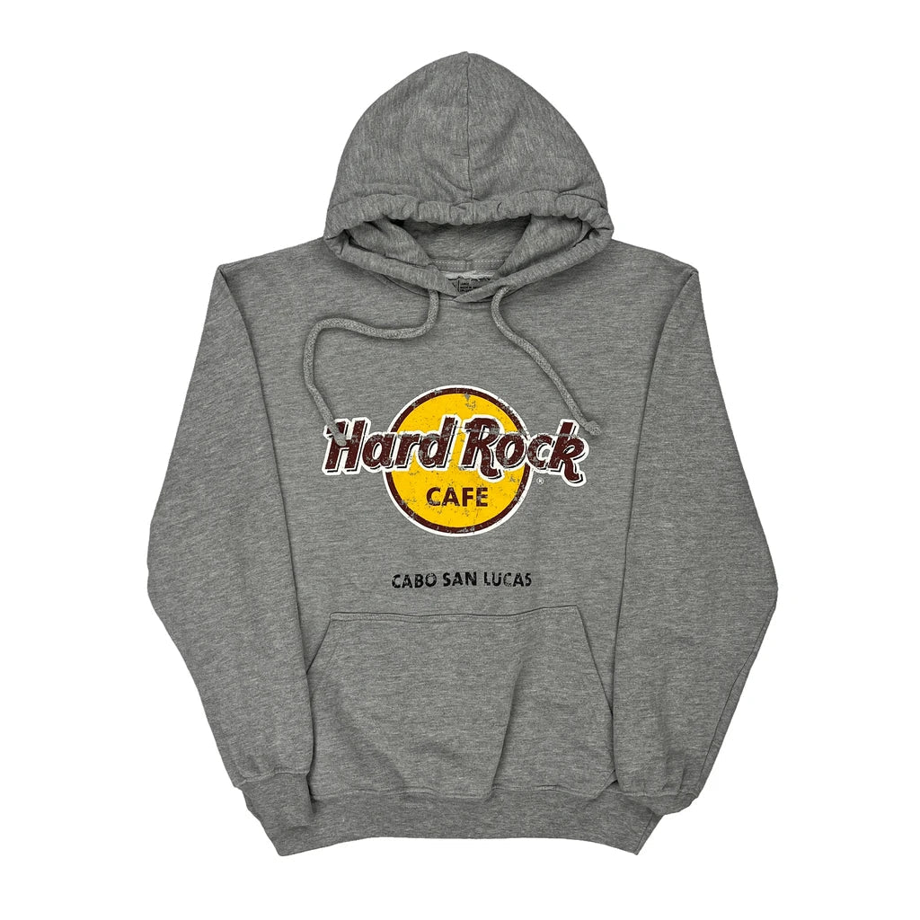 Cabo San Lucas Hard Rock Cafe Hoodie - Large Grey Cotton Blend Refurbished - Thrifted (note: this is a term often used to describe second- refurbished available on Cerqular