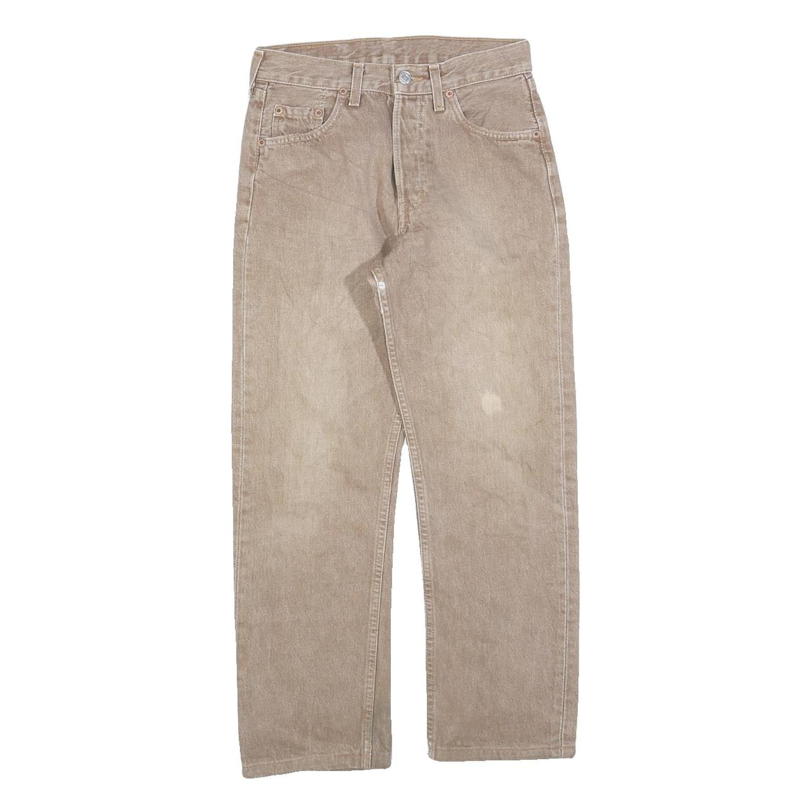 LEVI'S 501 Womens Jeans Beige Regular Straight Denim Medium W27 L25 Classic Fit Refurbished - N/A refurbished available on Cerqular