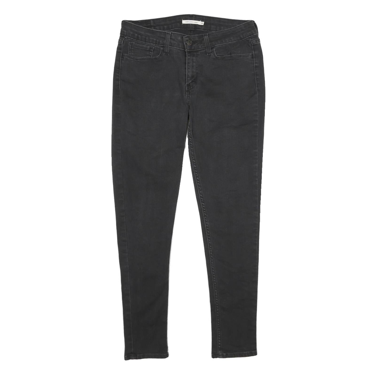 LEVI'S Womens 535 Super Skinny Slim Black Denim Medium W30 L30 Cotton Blend Refurbished - N/A refurbished available on Cerqular