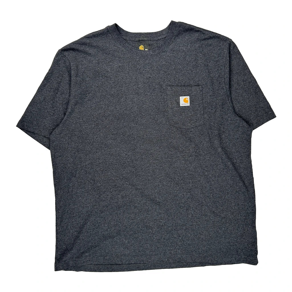 Carhartt T-Shirt - 2XL Grey Cotton Refurbished - Thrifted (note: this is a term often used to describe second- refurbished available on Cerqular