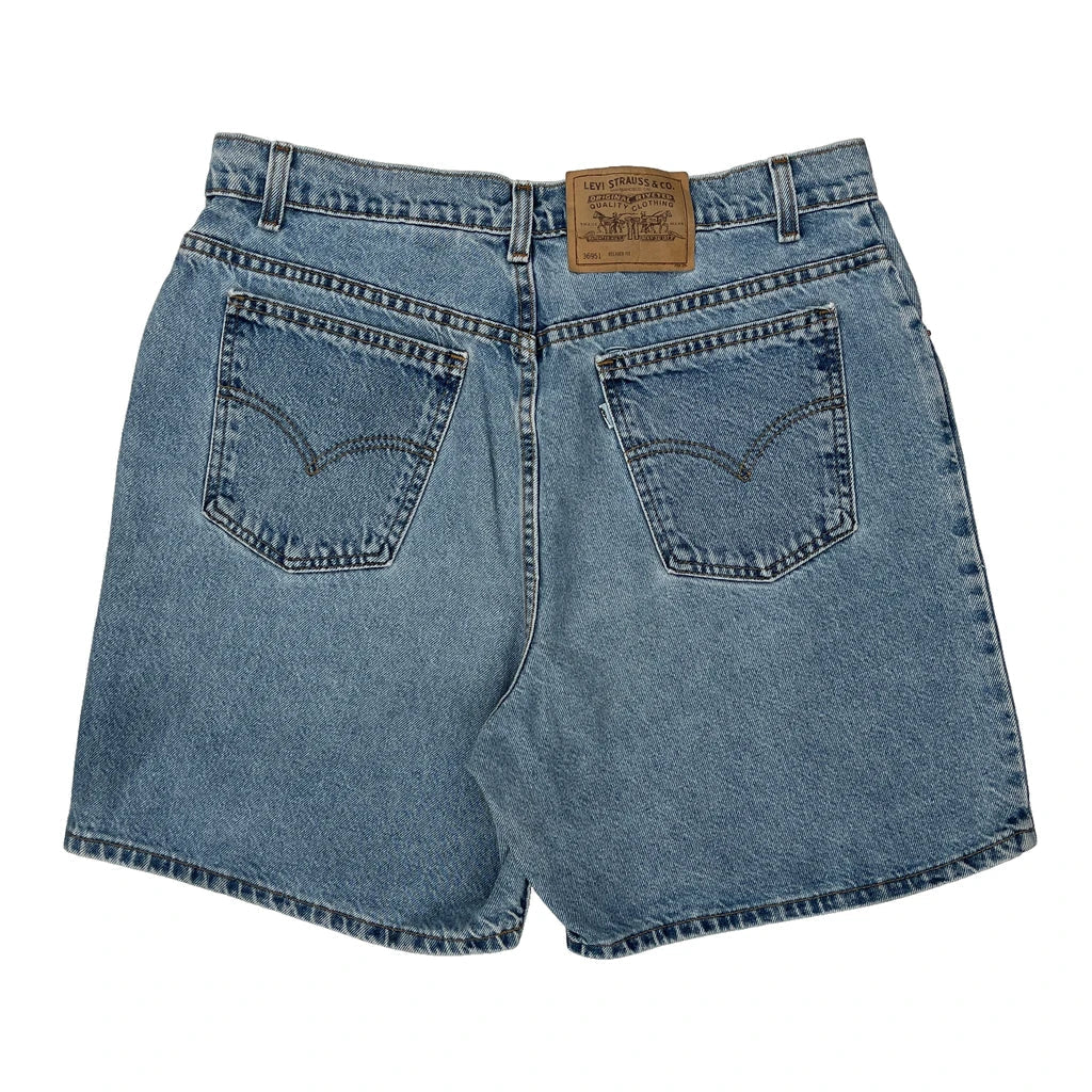 Levis Denim Shorts - 32W 7L Blue Cotton Refurbished - Thrifted (note: this is a term often used to describe second- refurbished available on Cerqular