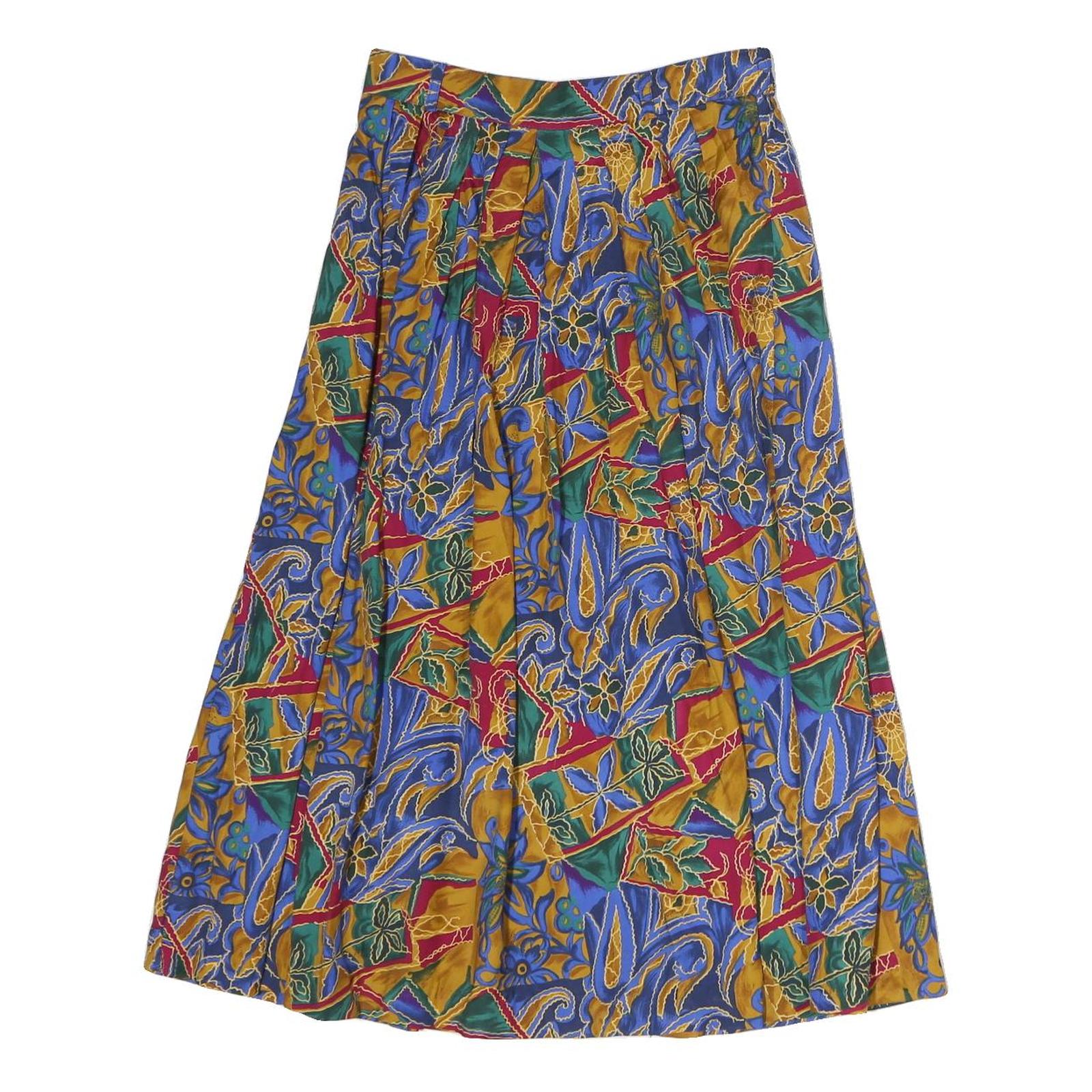 LADY CHRISTOPHER Womens Multi Colour Midi Nylon Patterned Skirt Size S Stylish Refurbished - N/A refurbished available on Cerqular