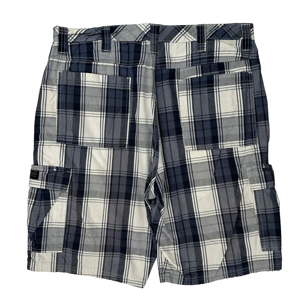 Buy American Eagle Checked Cargo Shorts - 36W 10L Blue Cotton Refurbished - $34.16 American Eagle Checked Cargo Shorts - 36W 10L Blue Cotton Refurbished - Thrifted (note: this is a term often used to describe second- refurbished available on Cerqular