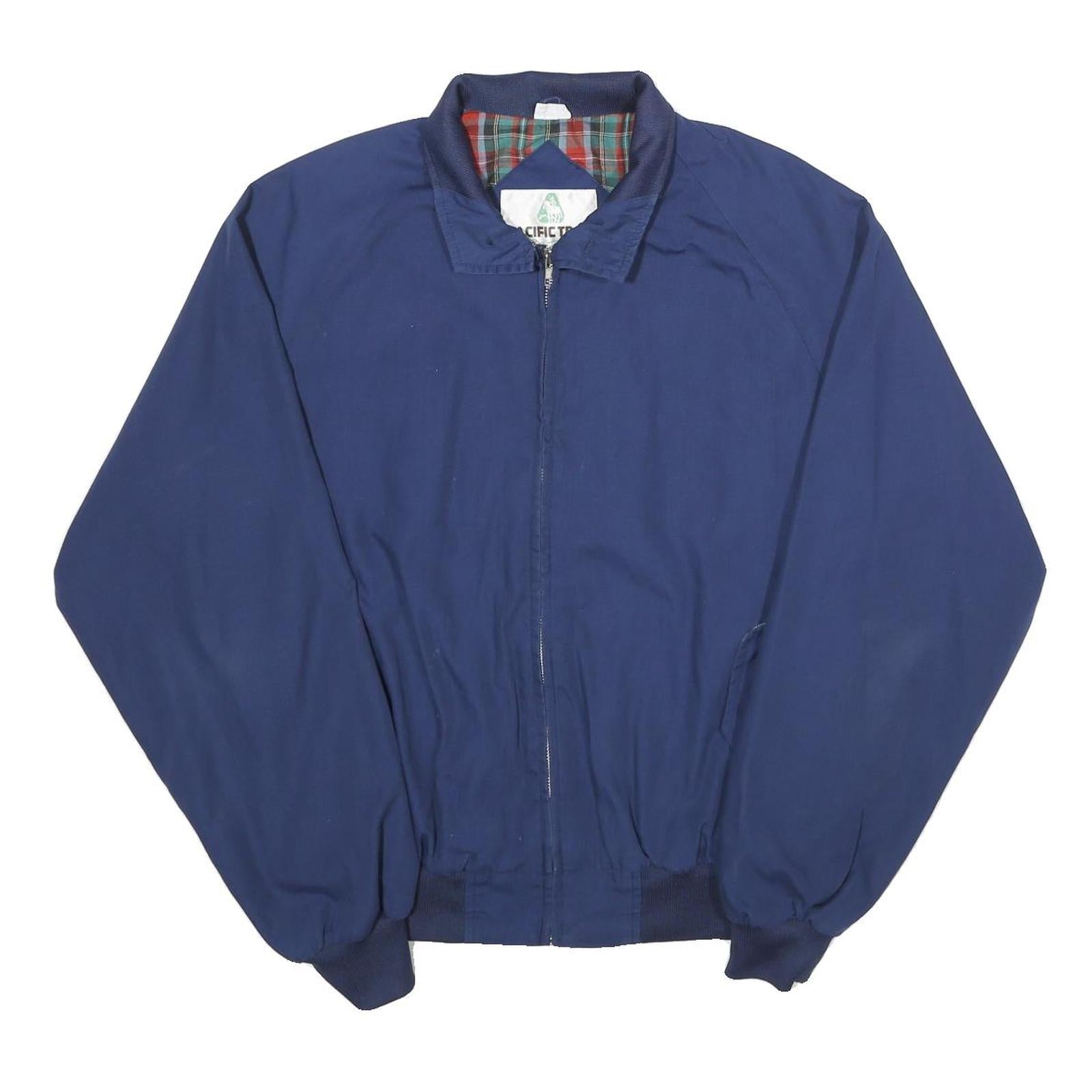 PACIFIC TRAIL Mens Blue Cotton Blend Bomber Jacket L Plain Zip Casual Refurbished - N/A refurbished available on Cerqular