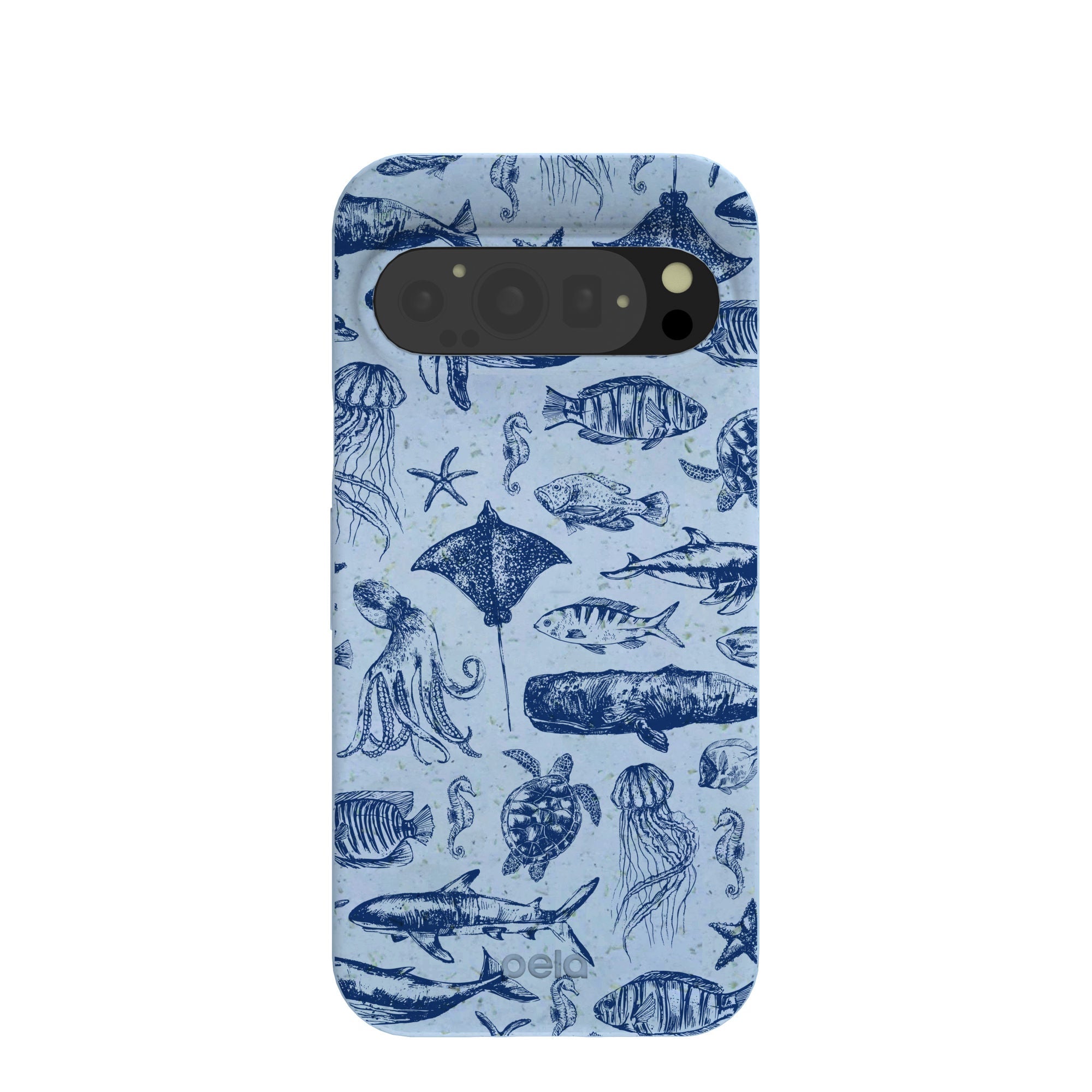 Powder Blue Marine Life Google Pixel 9/9 Pro Case Refurbished - Pela Case refurbished available on Cerqular