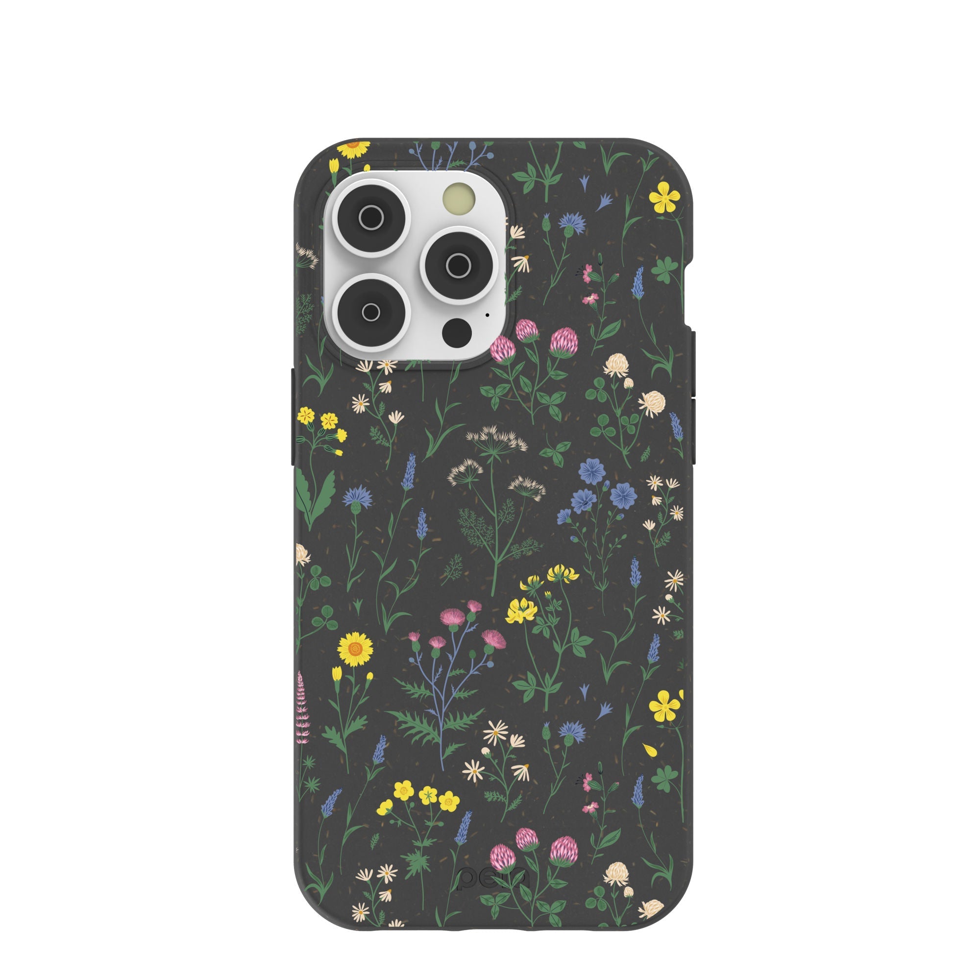 Black Shadow Blooms iPhone 14 Pro Max Case Refurbished - Pela Case refurbished available on Cerqular