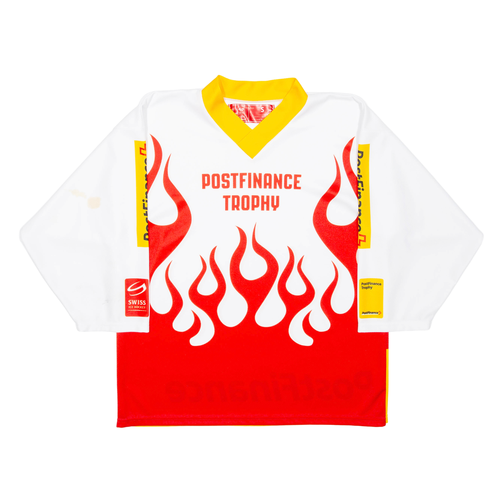 SWISS ICE HOCKEY Postfinance Trophy Mens Jersey Red 3/4 Sleeve V-Neck S Refurbished - N/A refurbished available on Cerqular