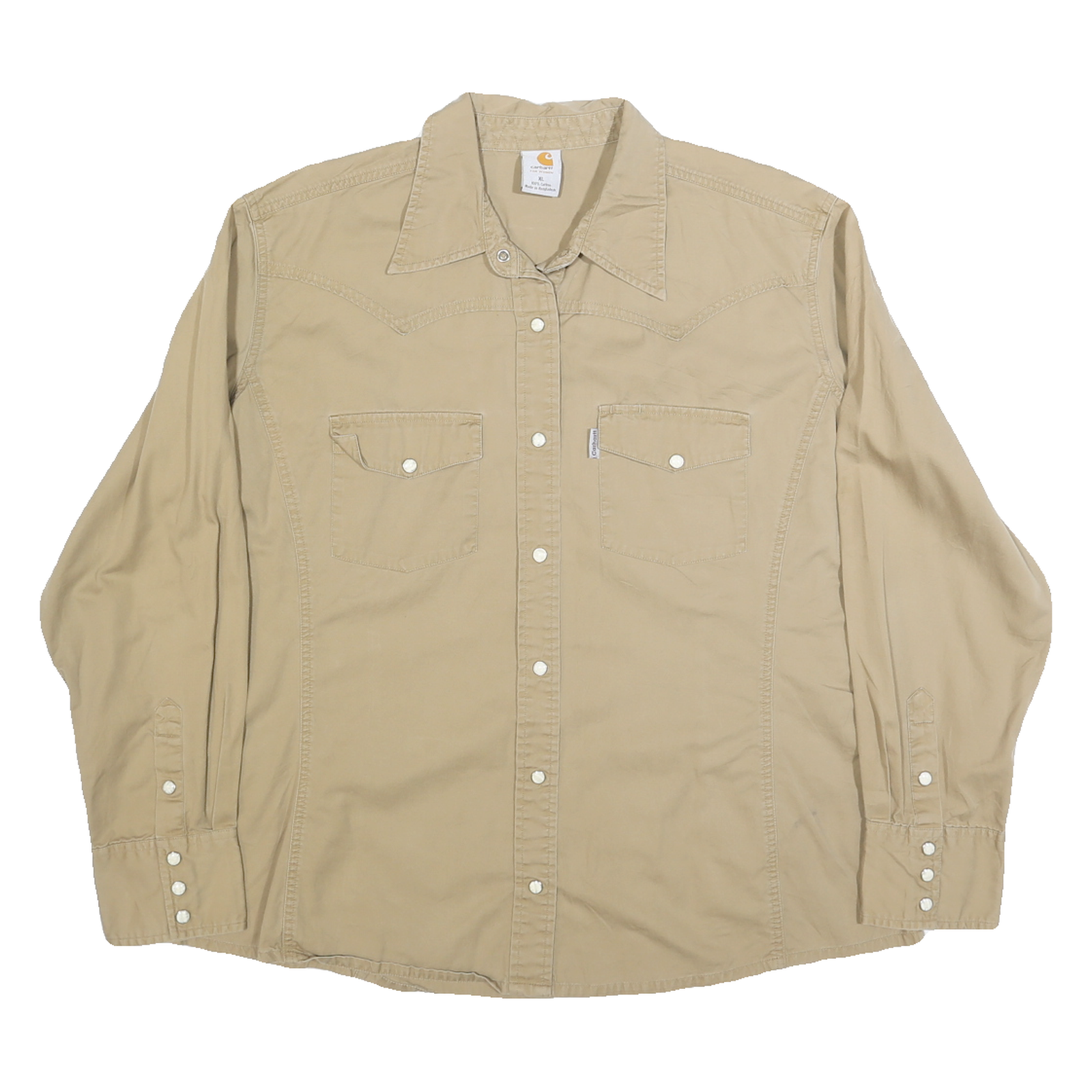 CARHARTT Womens Beige Cotton Western Shirt XL Workwear Casual Buttoned Refurbished - N/A refurbished available on Cerqular