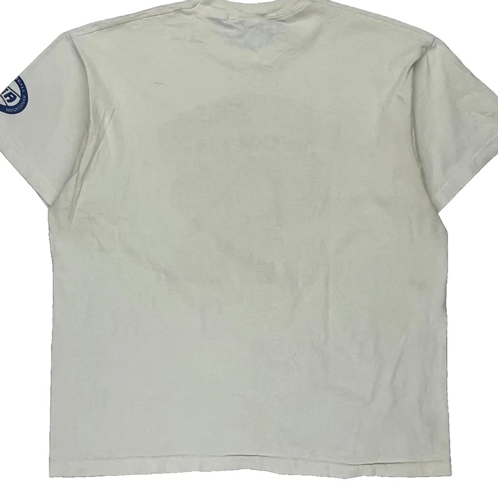 Fruit Of The Loom Graphic T-Shirt - XL White Cotton Refurbished - Thrifted (note: this is a term often used to describe second- refurbished available on Cerqular
