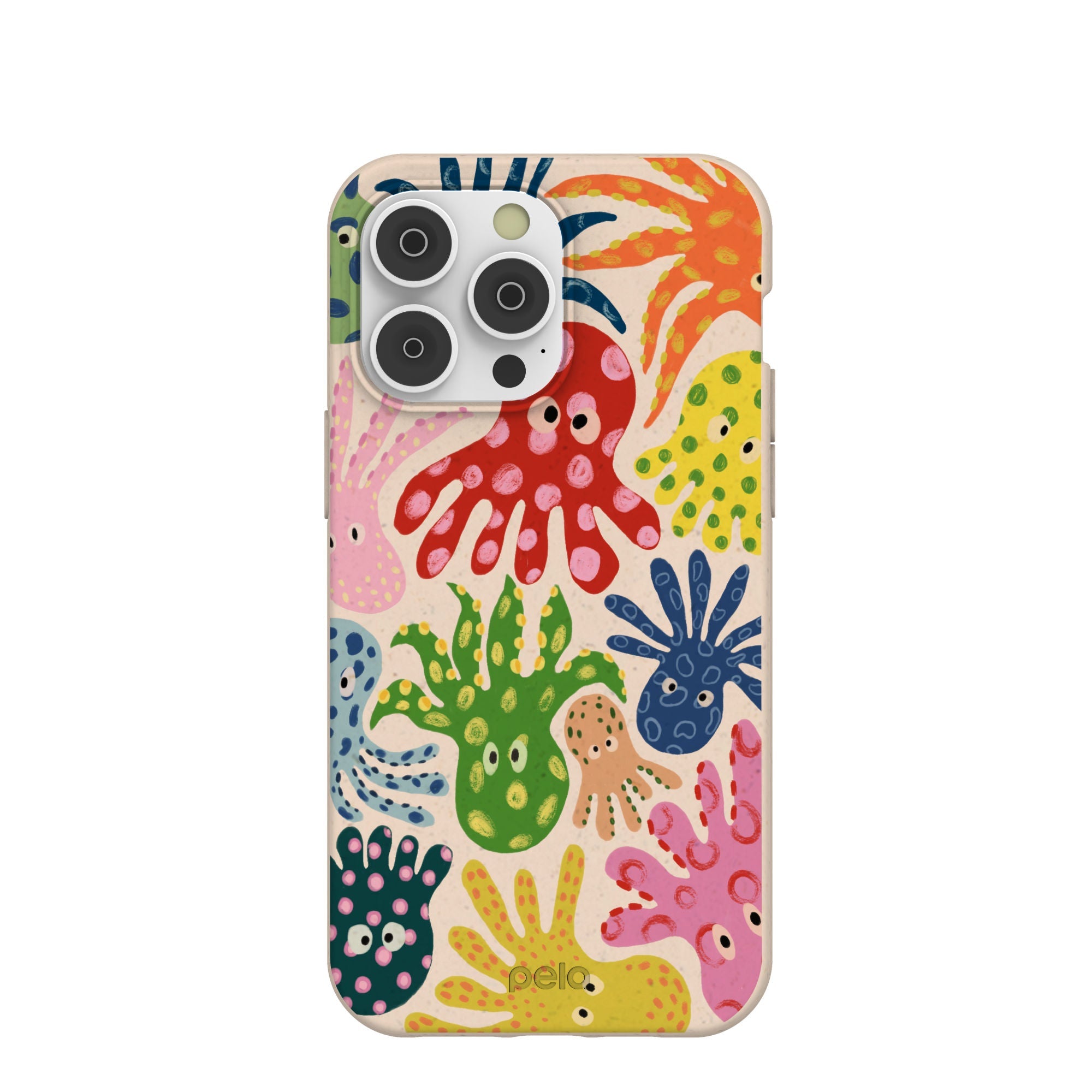 Seashell Octopi iPhone 14 Pro Max Case Refurbished - Pela Case refurbished available on Cerqular