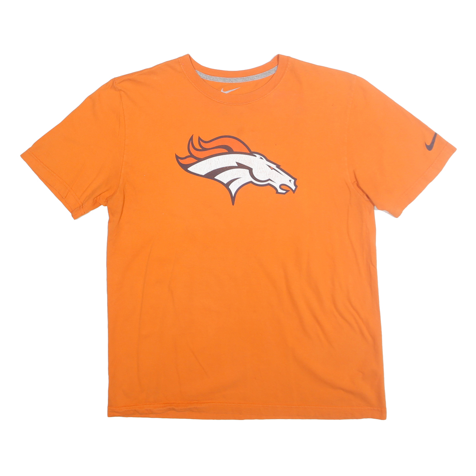 Buy NIKE Mens Orange Denver Broncos Graphic T-Shirt L Short Sleeve Crew Neck Refurbished - $16.89 NIKE Mens Orange Denver Broncos Graphic T-Shirt L Short Sleeve Crew Neck Refurbished - N/A refurbished available on Cerqular