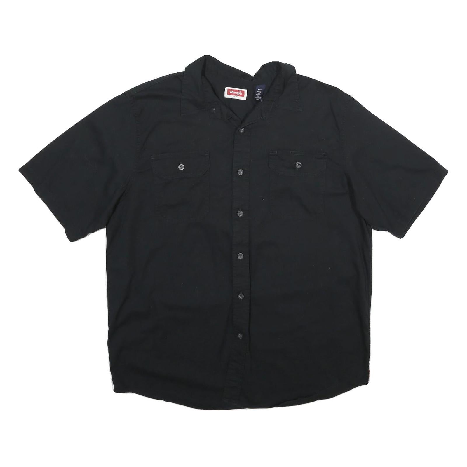 Buy WRANGLER Mens Black Casual Cotton Blend Short Sleeve Shirt L Button Pocket Refurbished - $33.79 WRANGLER Mens Black Casual Cotton Blend Short Sleeve Shirt L Button Pocket Refurbished - N/A refurbished available on Cerqular