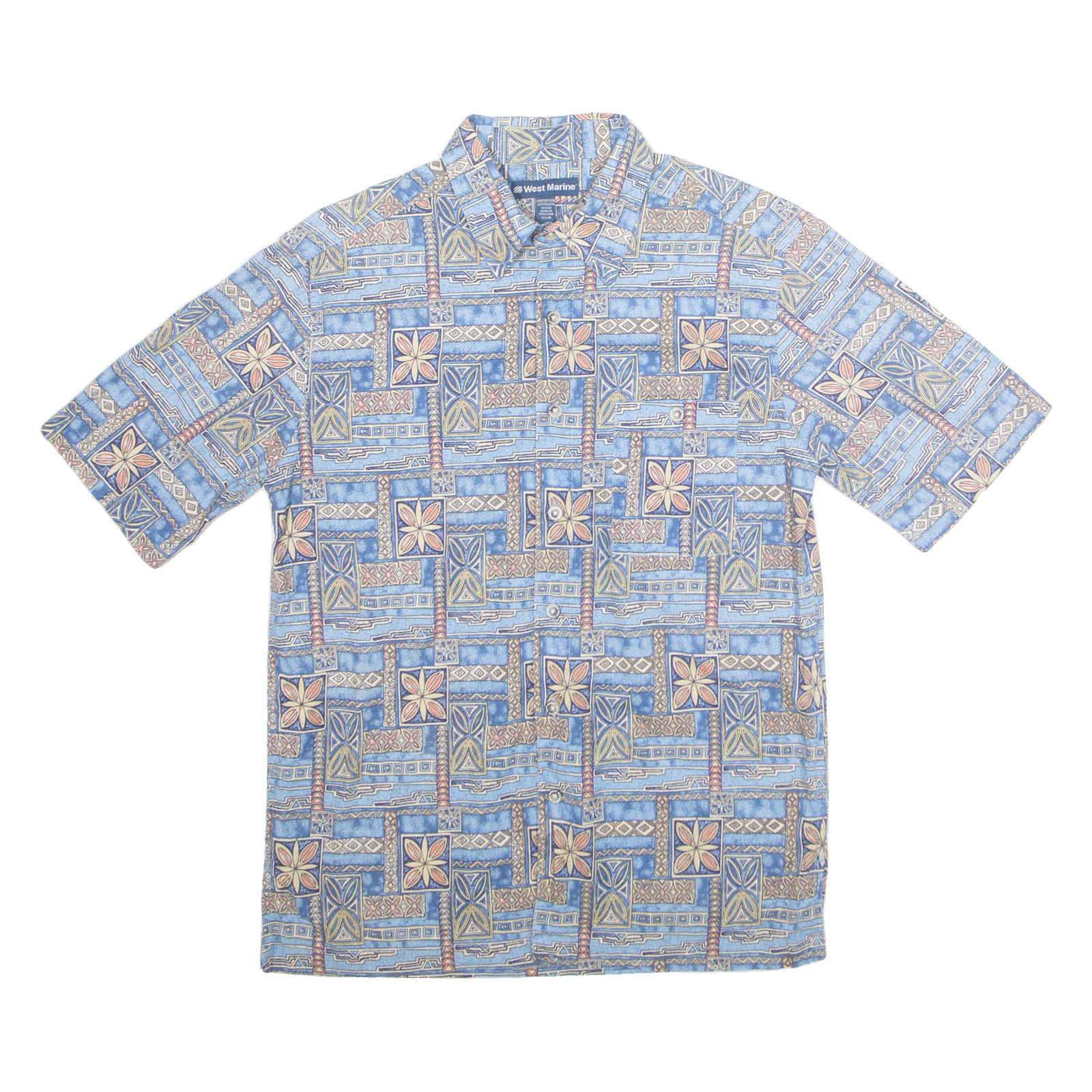 WEST MARINE Mens Shirt Blue Crazy Pattern M Refurbished - N/A refurbished available on Cerqular