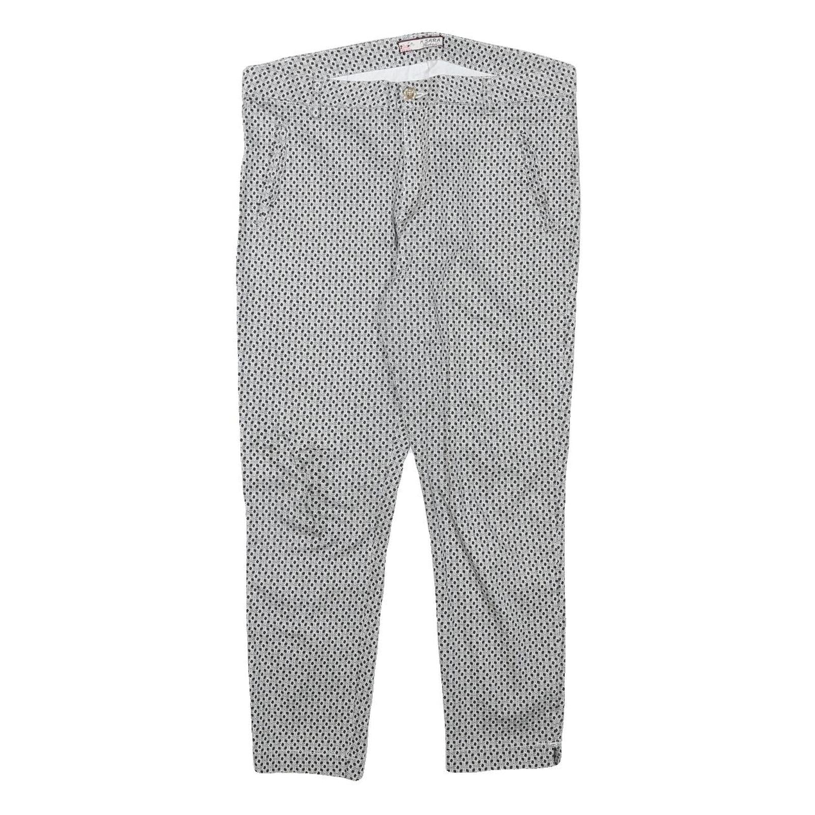 M.SARA Womens Cotton Blend White & Black Slim Tapered Trousers W32 L24 Stylish Refurbished - N/A refurbished available on Cerqular