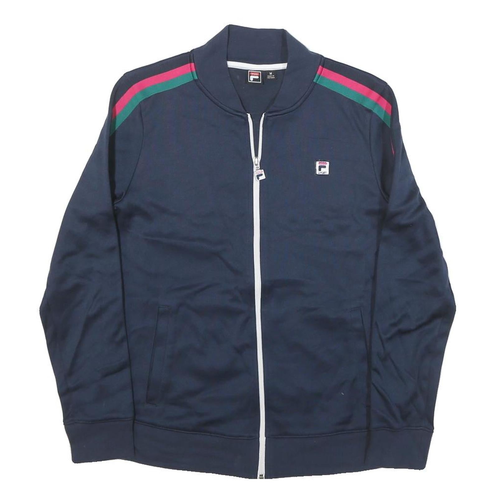 FILA Womens Navy Blue Polyester Blend Track Jacket M Athletic Zip Sportswear Refurbished - N/A refurbished available on Cerqular
