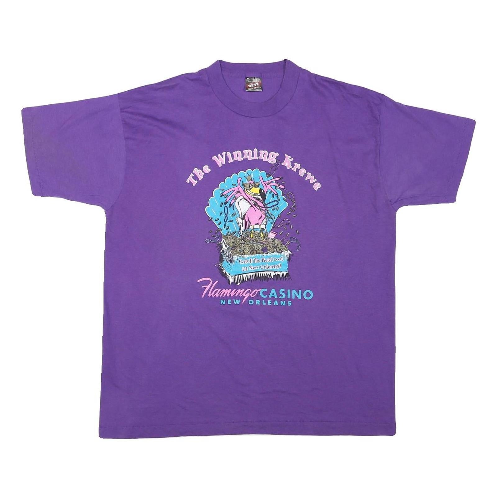 THE BEST Mens Purple Graphic T-Shirt XL Short Sleeve Crew Neck Casino Print Refurbished - N/A refurbished available on Cerqular