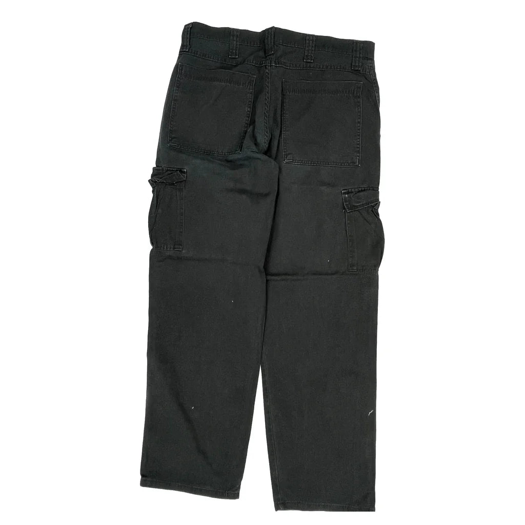 Wrangler Cargo Trousers - 35W 34L Black Cotton Refurbished - Thrifted (note: this is a term often used to describe second- refurbished available on Cerqular