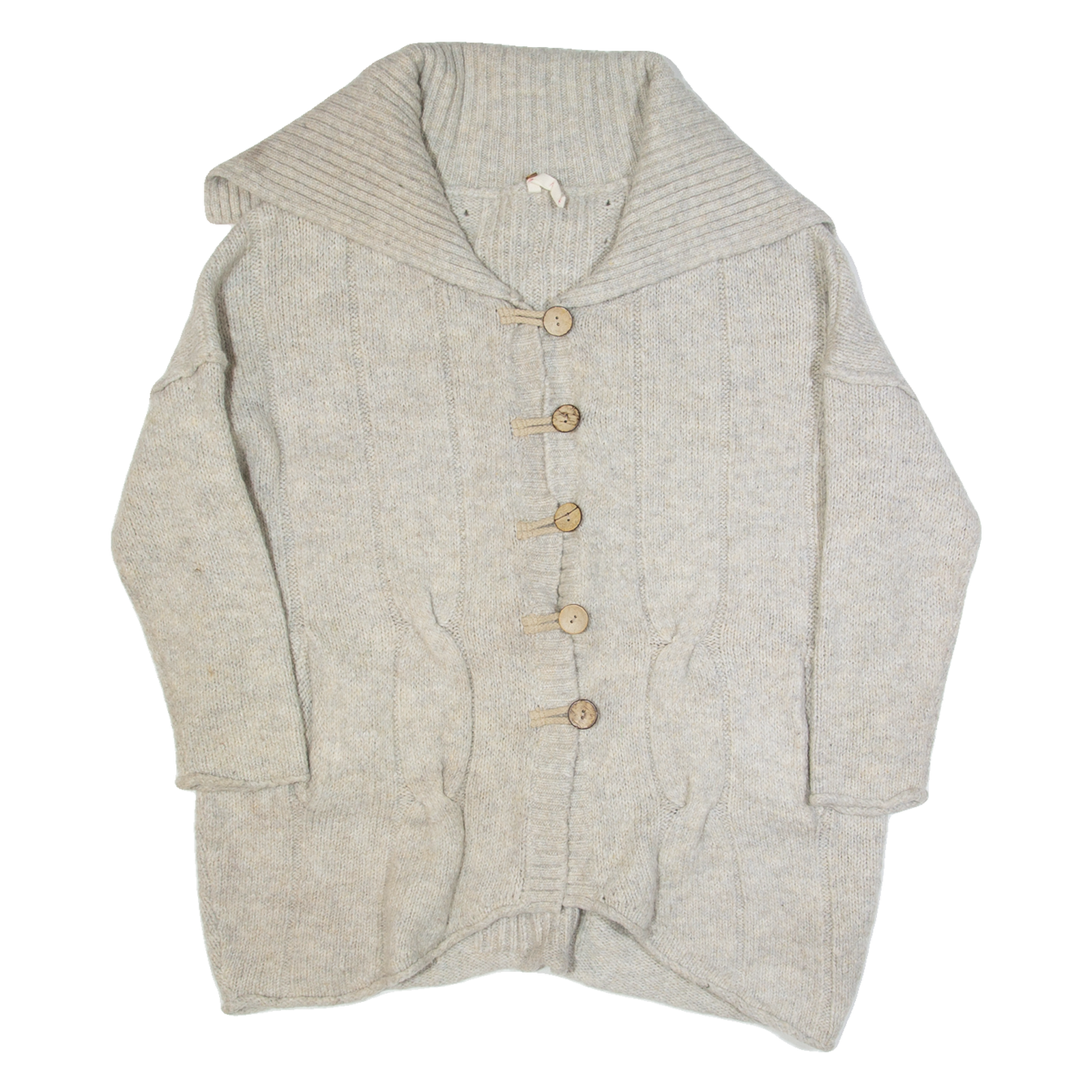 WHITE STUFF Womens Cardigan Beige Chunky Knit Wool S Refurbished - N/A refurbished available on Cerqular