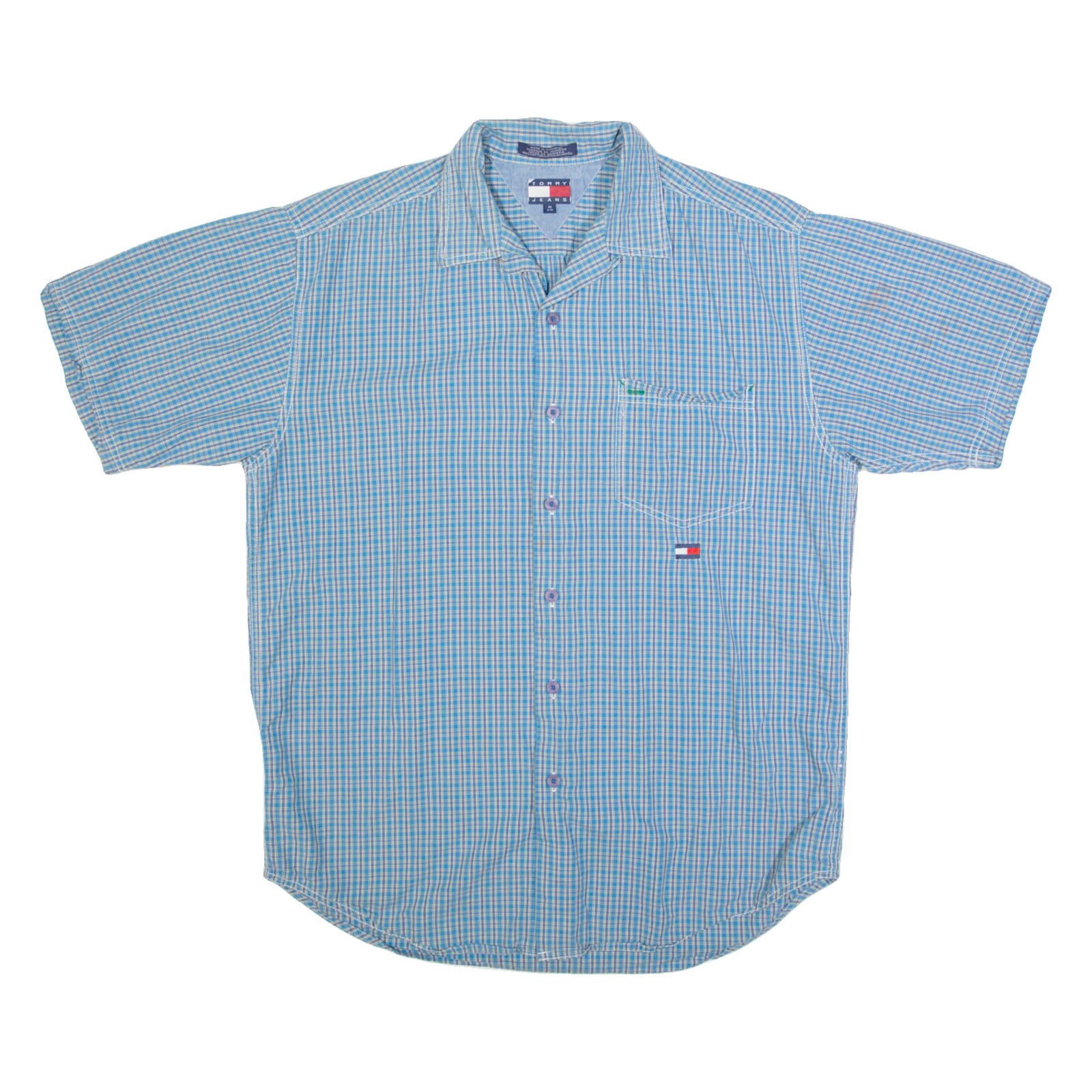 TOMMY HILFIGER Mens Shirt Blue Check M Refurbished - N/A refurbished available on Cerqular
