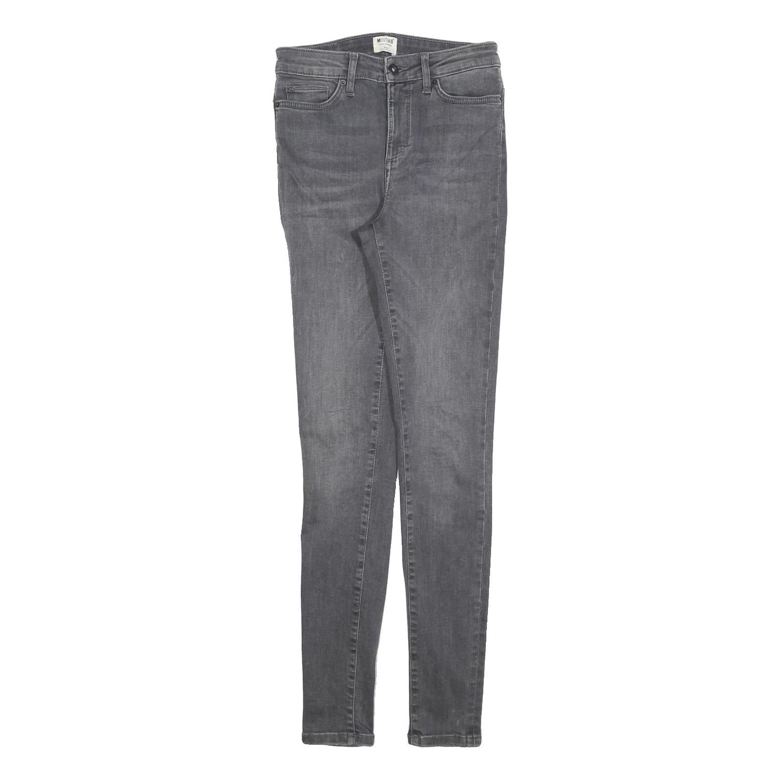 MUSTANG Womens Slim Grey Denim Skinny Jeans Cotton Blend W25 L30 Classic Zip Refurbished - N/A refurbished available on Cerqular