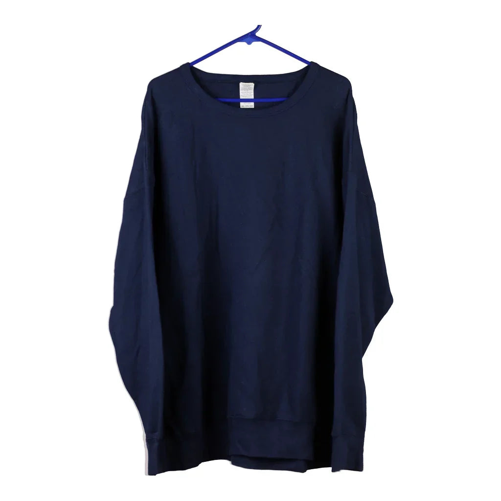Gildan Sweatshirt - 3XL Navy Cotton Refurbished - Thrifted (note: this is a term often used to describe second- refurbished available on Cerqular