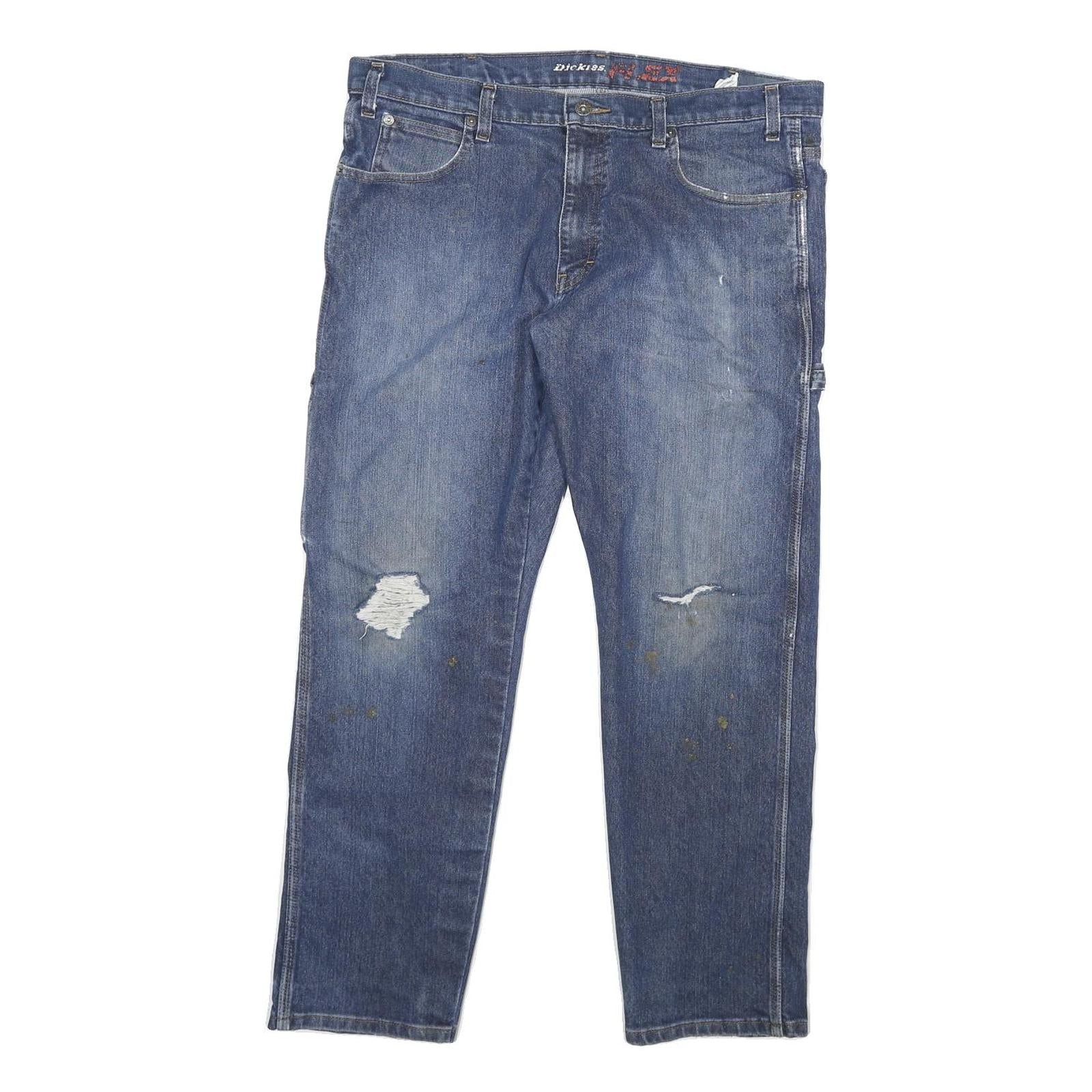 DICKIES Mens Jeans Blue Regular Straight Denim Medium W36 L28 Workwear Zip Refurbished - N/A refurbished available on Cerqular