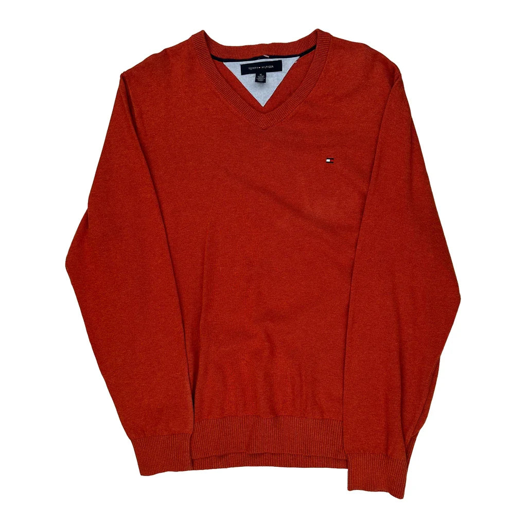 Tommy Hilfiger Jumper - XL Red Cotton Refurbished - Thrifted (note: this is a term often used to describe second- refurbished available on Cerqular